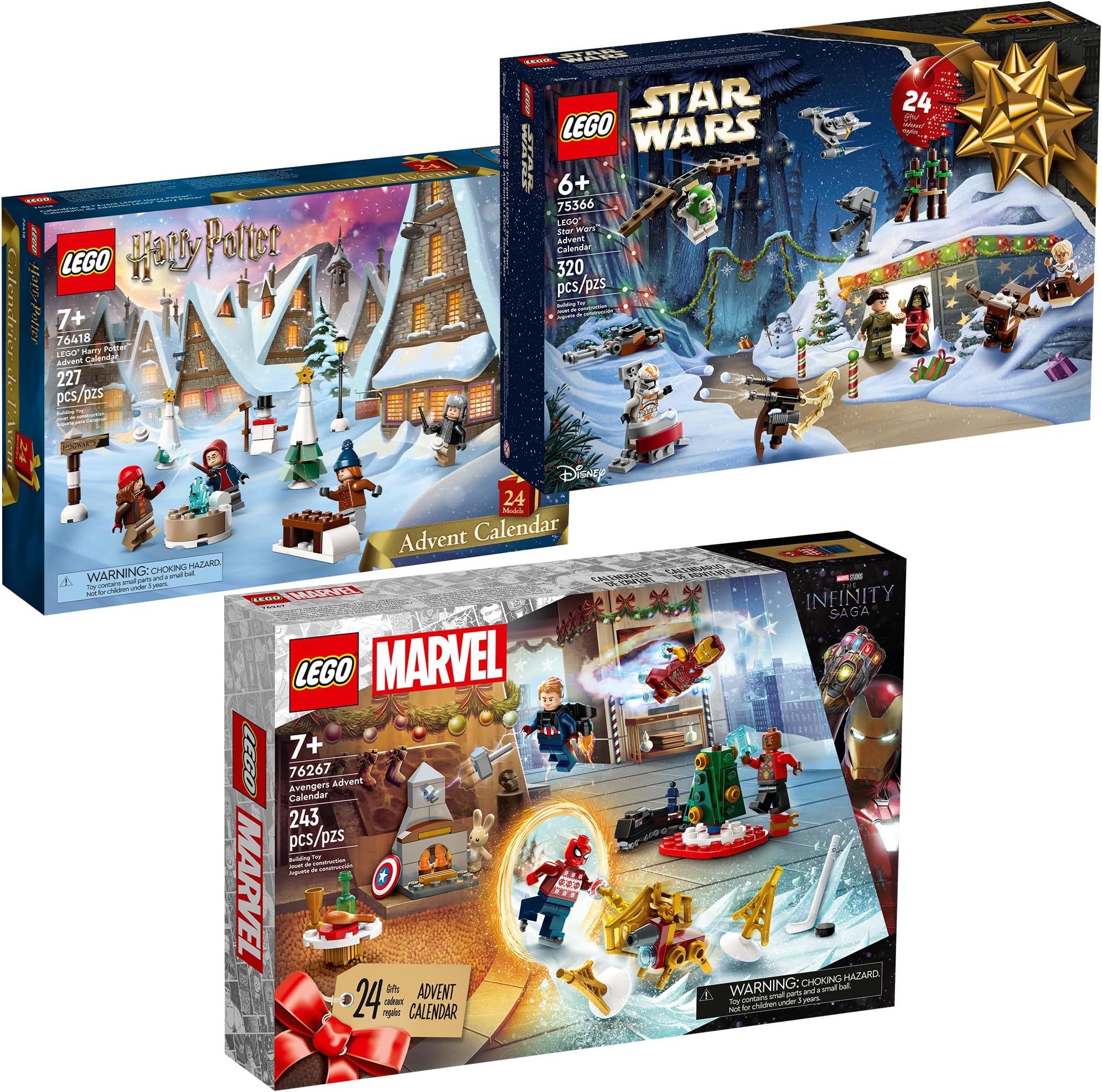 LEGO 2023 Advent Calendar 3 Box Bundle Set Includes LEGO