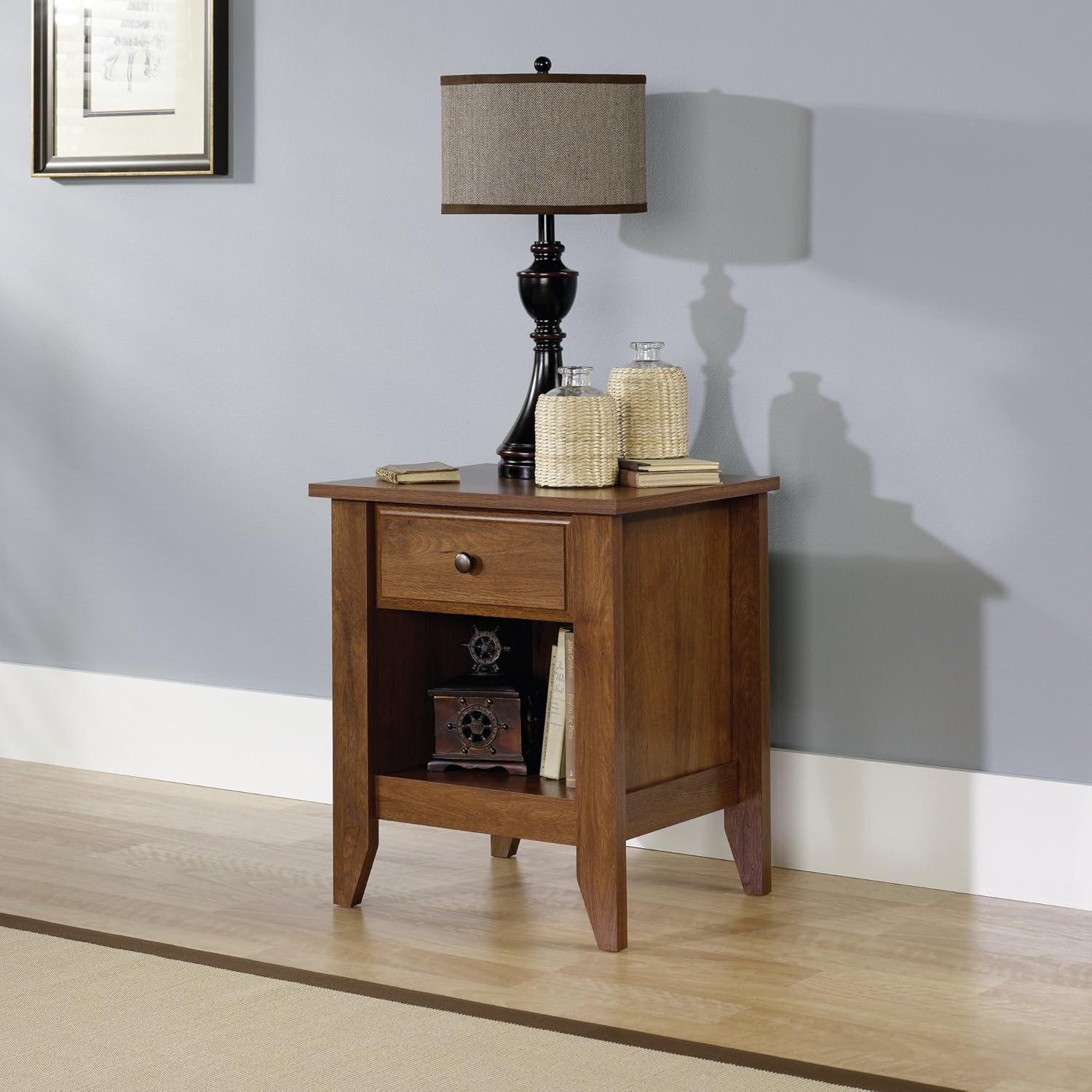 Sauder Shoal Creek Night Stand, Oiled Oak finish : Home & Kitchen