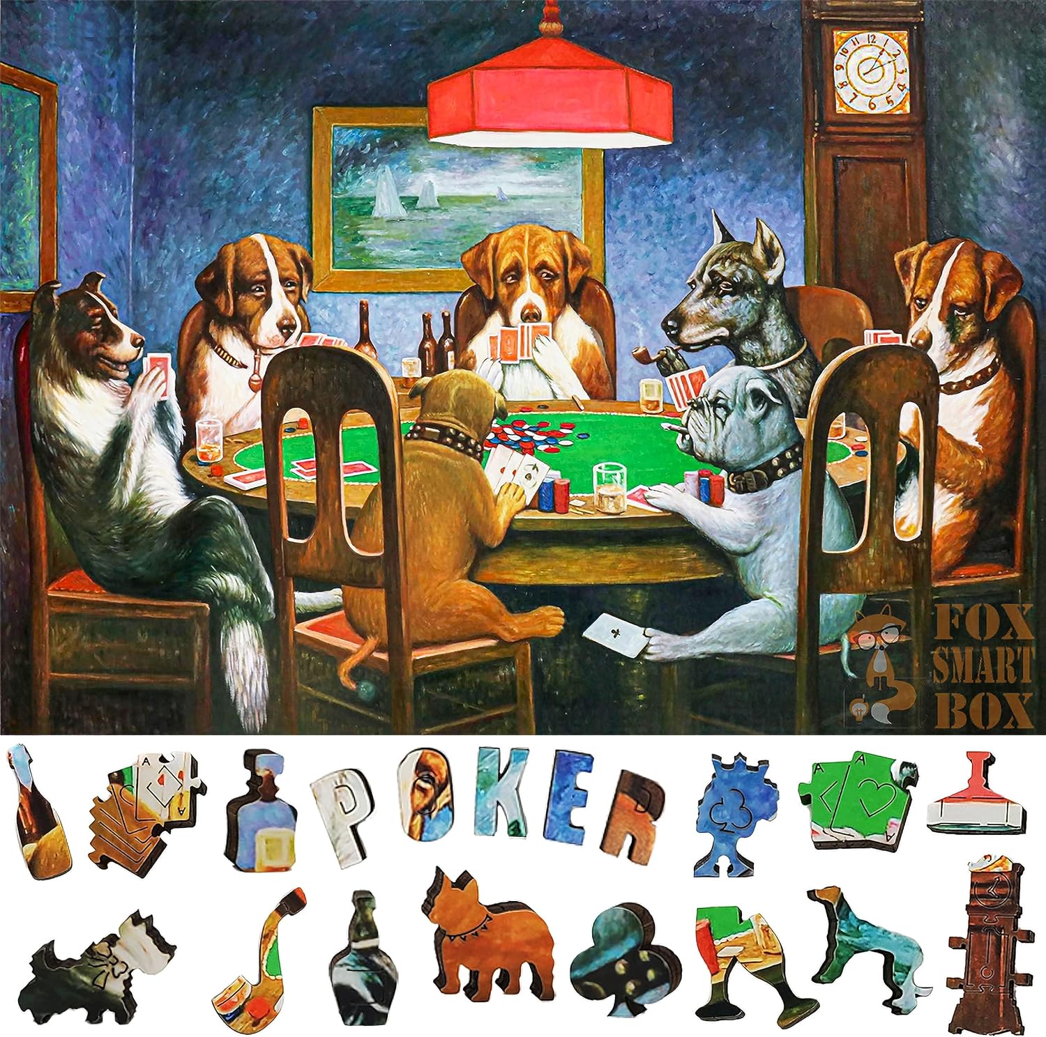 Wooden Puzzle for Adults - Uniquely Shaped Pieces - Made in USA by FoxSmartBox - 390 Pieces - A Friend in Need