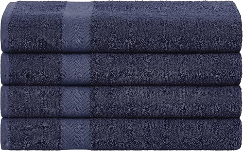 Superior Juego de toallas de baño de algodón de 4 piezas, toallas para adultos, niños, toallas corporales de secado rápido, ducha, baño, piscina,