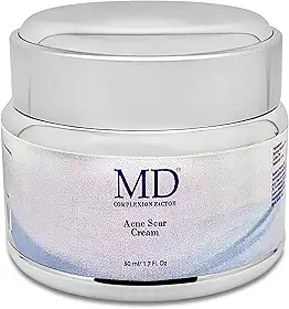 MD Creme para cicatrizes de acne com fator de complexão – tratamento para cicatrizes de acne – reduz a acne, vermelhidão, inflamação, cravos e espinhas