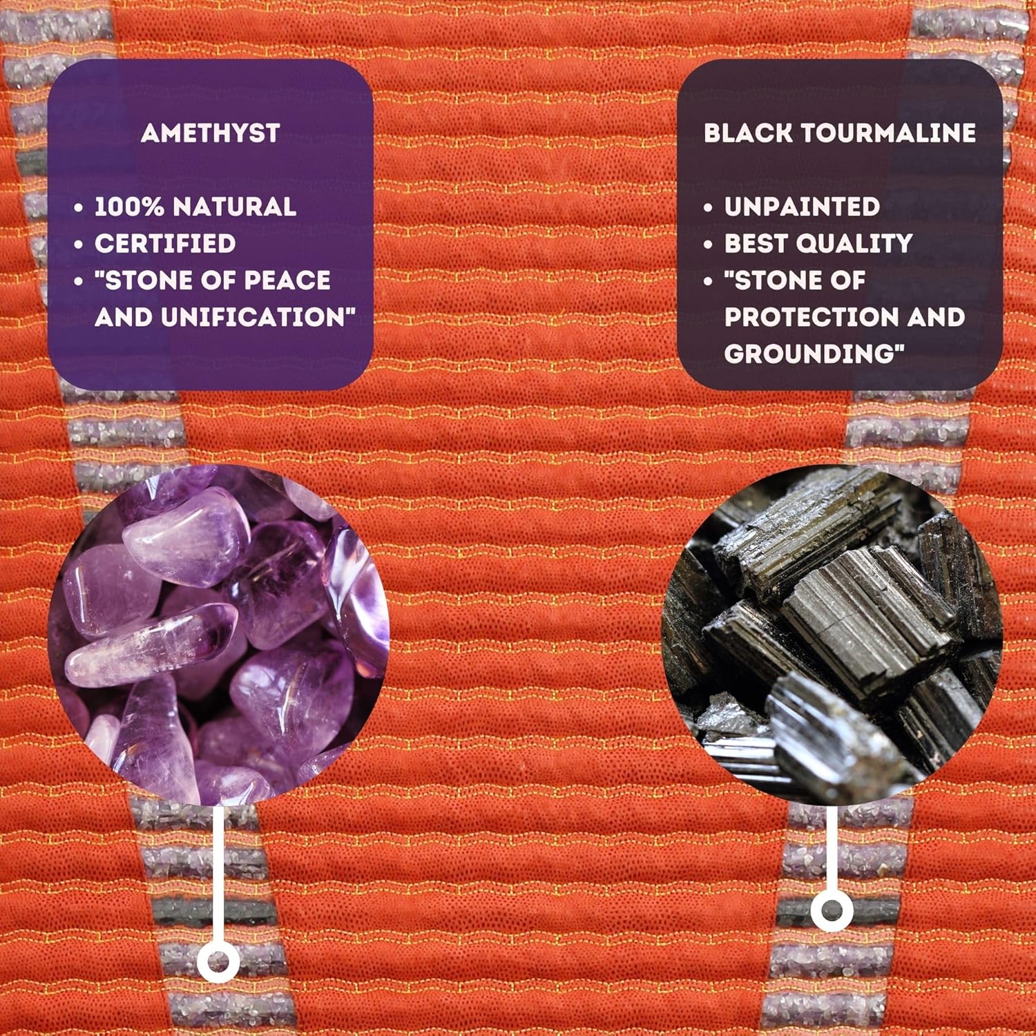 MediCrystal Infrared Heating Bio Stimulation Mat - Compact 48"L x 22"W - Natural Amethyst & Tourmaline Crystals - Adjustable Temperature 86°-158°F (30°-70°C) - Negative Ions - FDA Reg Manufacturer - Image 2