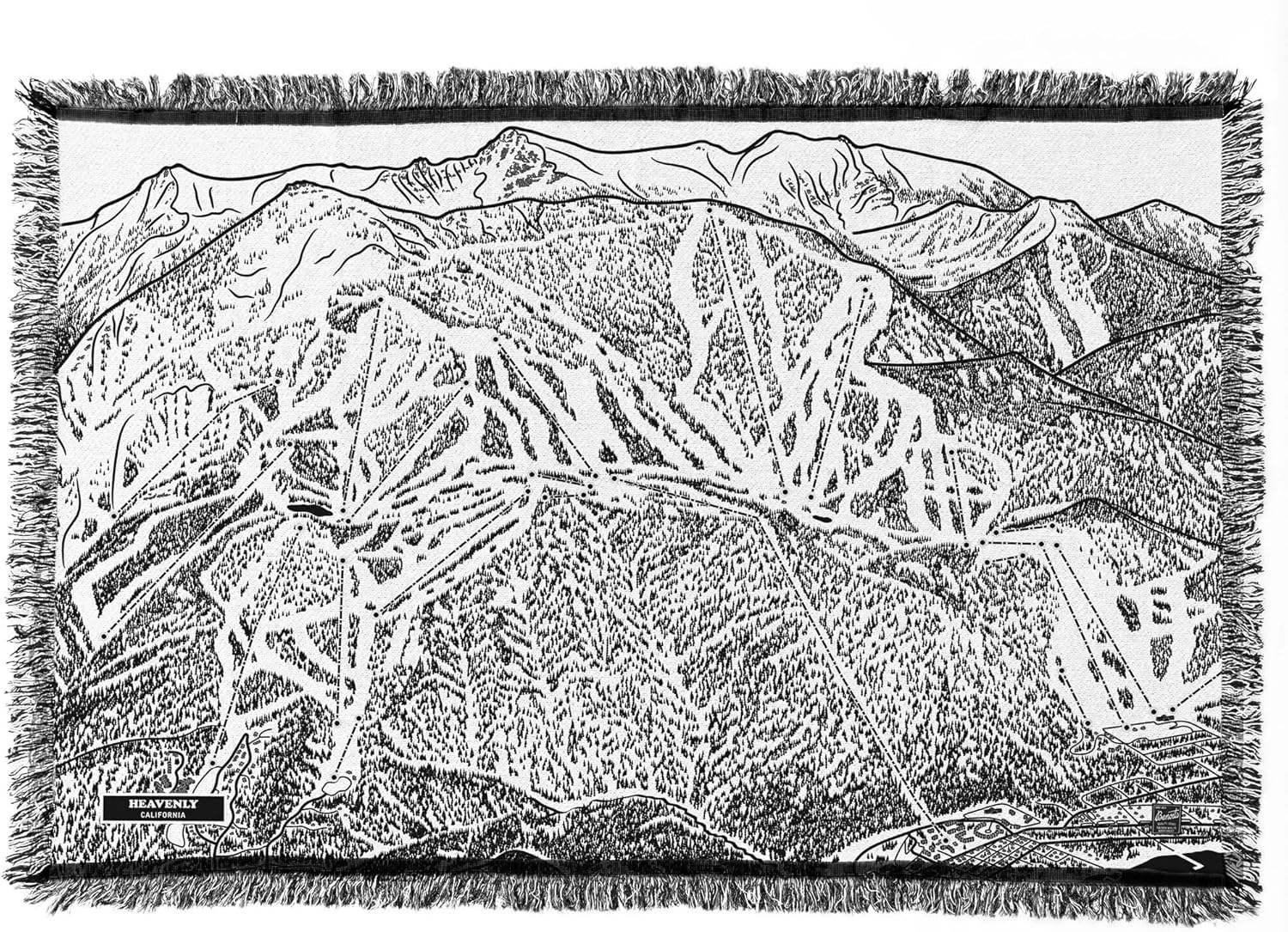 Heavenly Mountain California Ski Trail Blanket