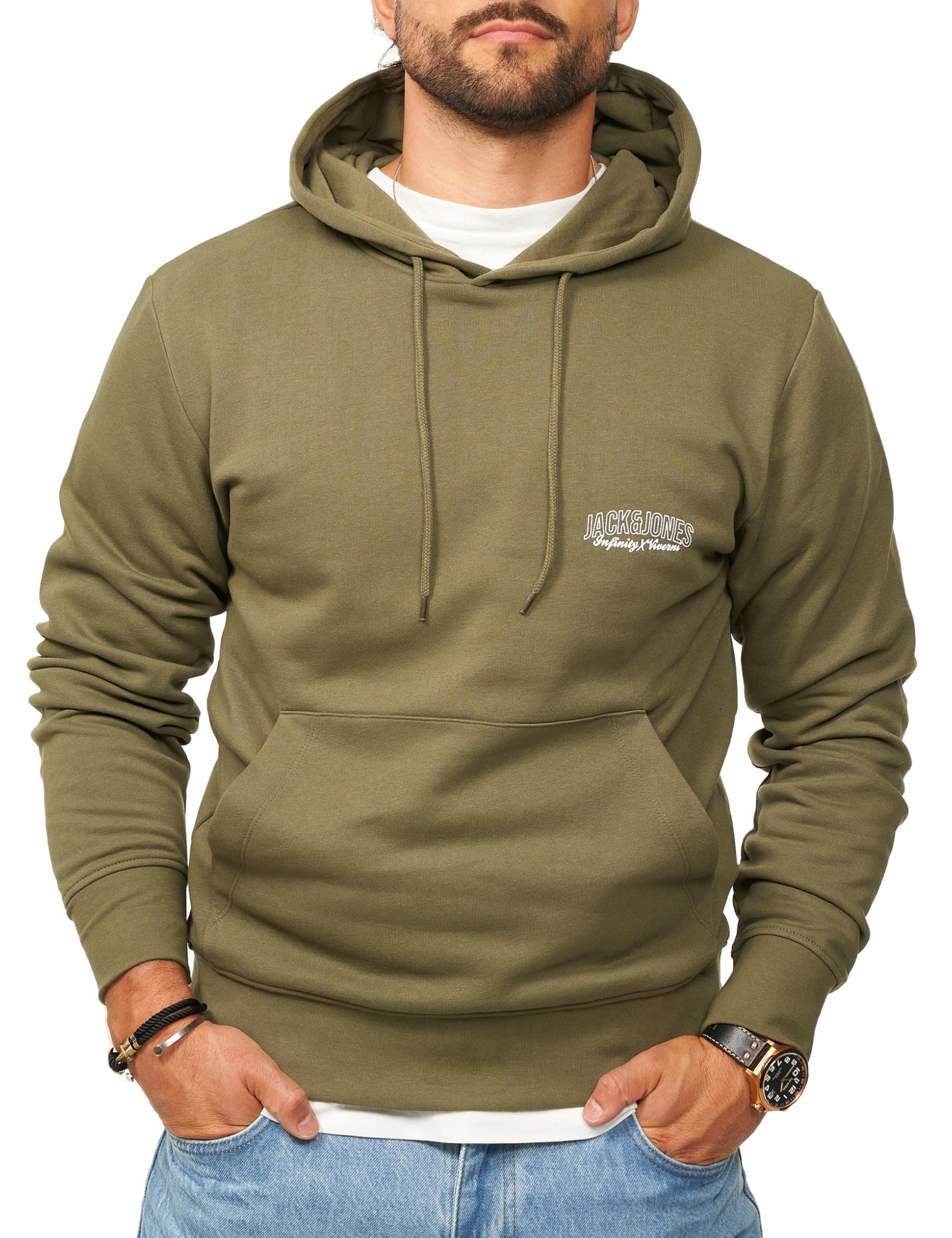 JACK & JONES Herren Kapuzenpullover Hoodie Pullover mit Kapuze Sweater für Männer Logo