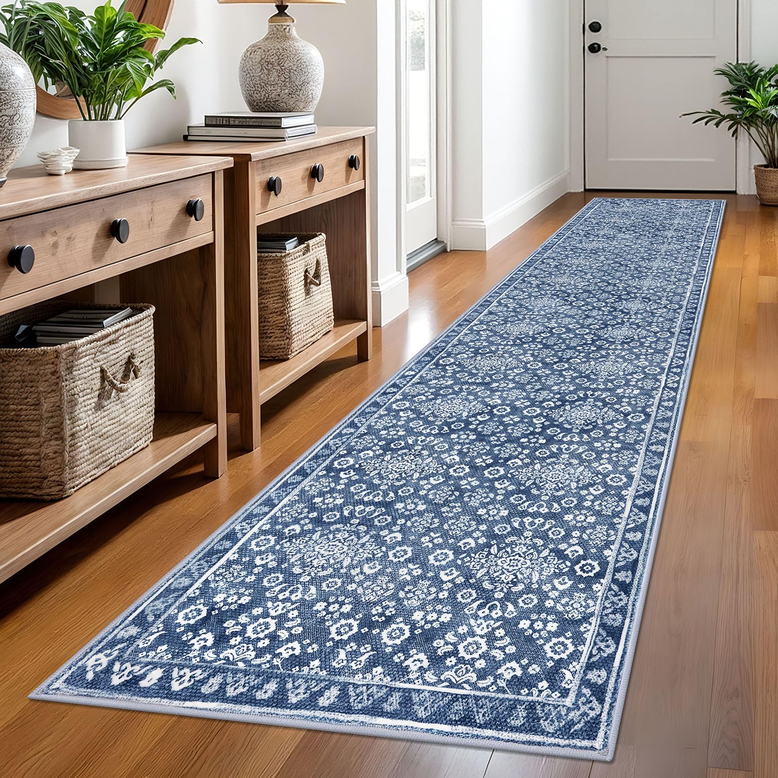 SILOLOOM Vintage Washable Runners for Hallway 2.6x12 Runner Rug Non Slip — image 1