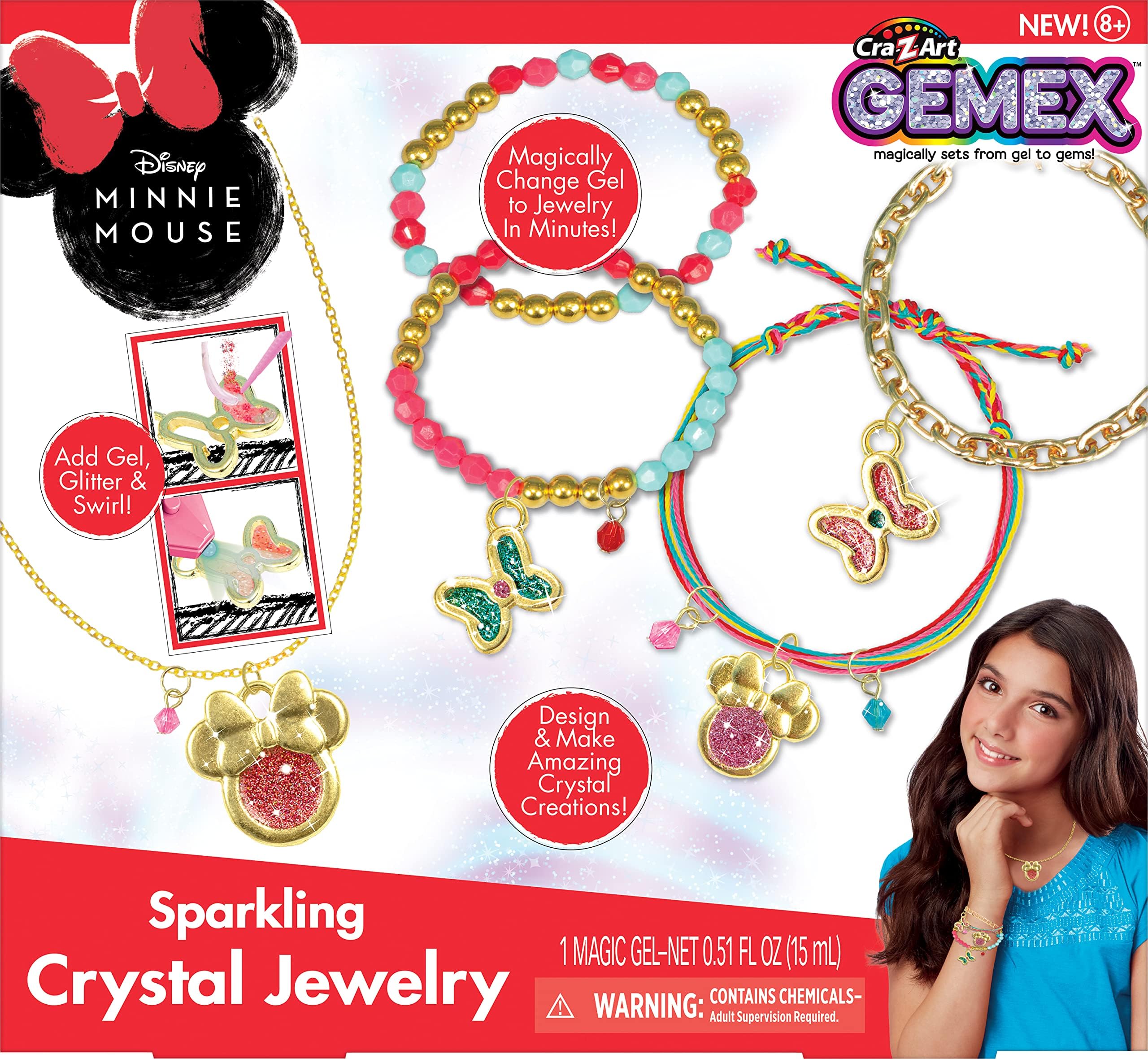 DisneyMinnie Mouse Gemex Sparkling Crystal Jewelry Kit by CRA-Z-Art - Amazon Exclusive
