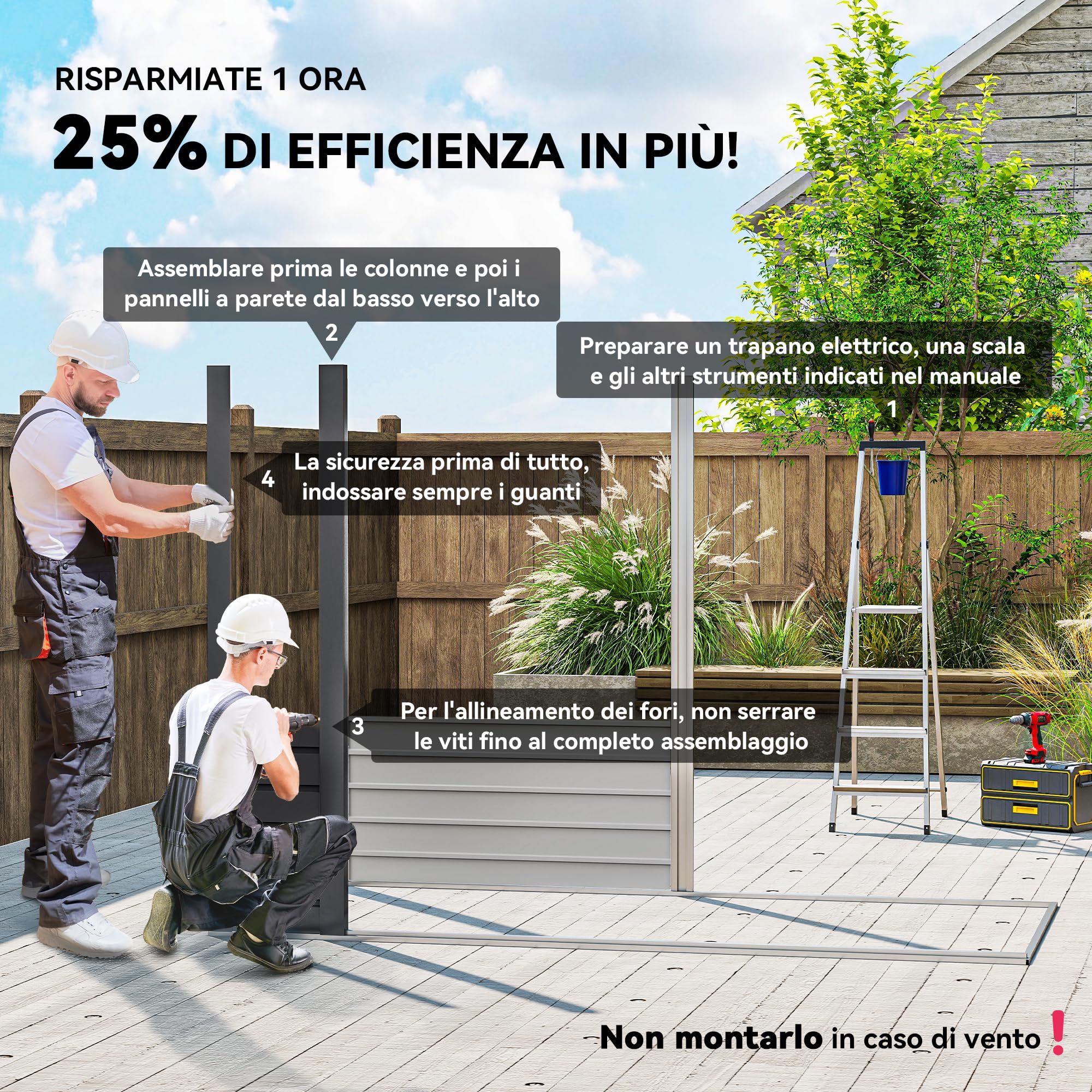 Outsunny Capanno Porta Attrezzi con 2 Prese d'Aria e Chiavistello, Casetta da Giardino in Acciaio Zincato, 249x121x183 cm, Grigio