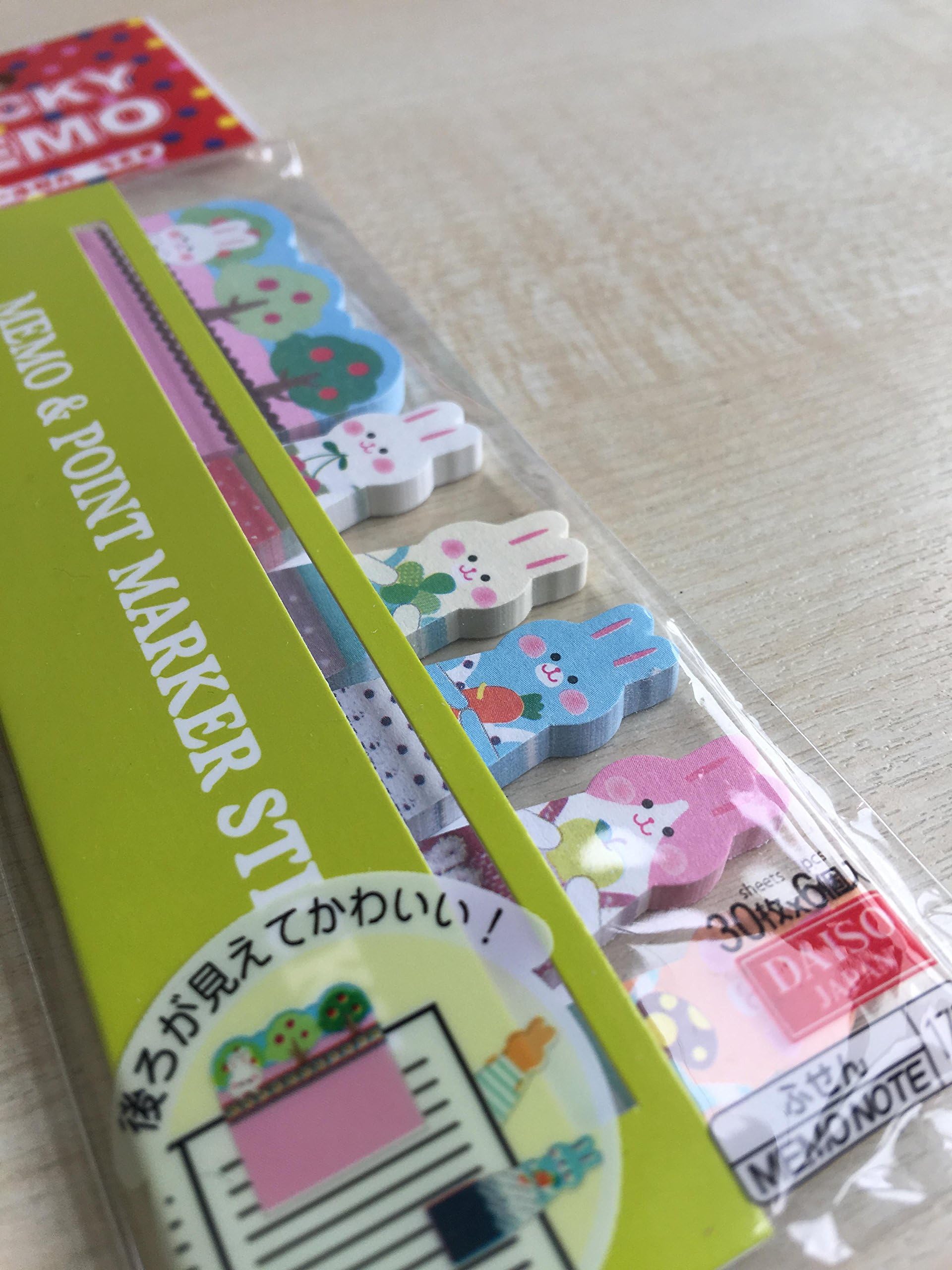 Cute Bunny Rabbits Sticker Bookmark Marker Memo Index Tab Sticky Note 180 Pages