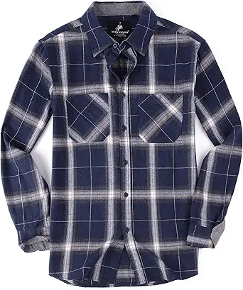 Alex Vando Mens Button Down Shirts Regular Fit Long Sleeve Casual Plaid Flannel Shirt