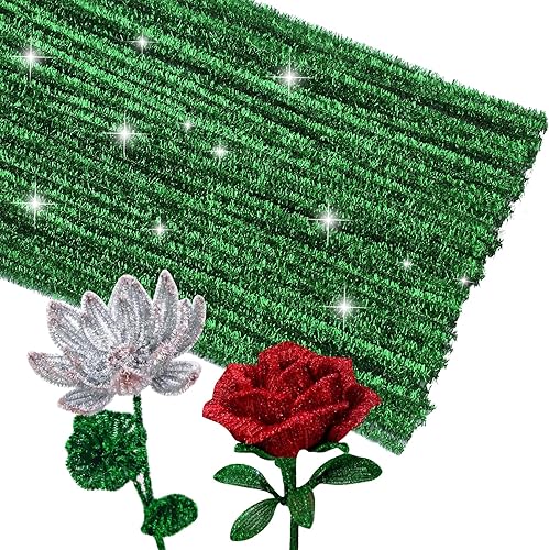 Vista 120 de 100 limpiapipas, limpiapipas para manualidades, creativos para hacer flores, tallos de chenilla, limpiadores de tuberías, flores, suministros