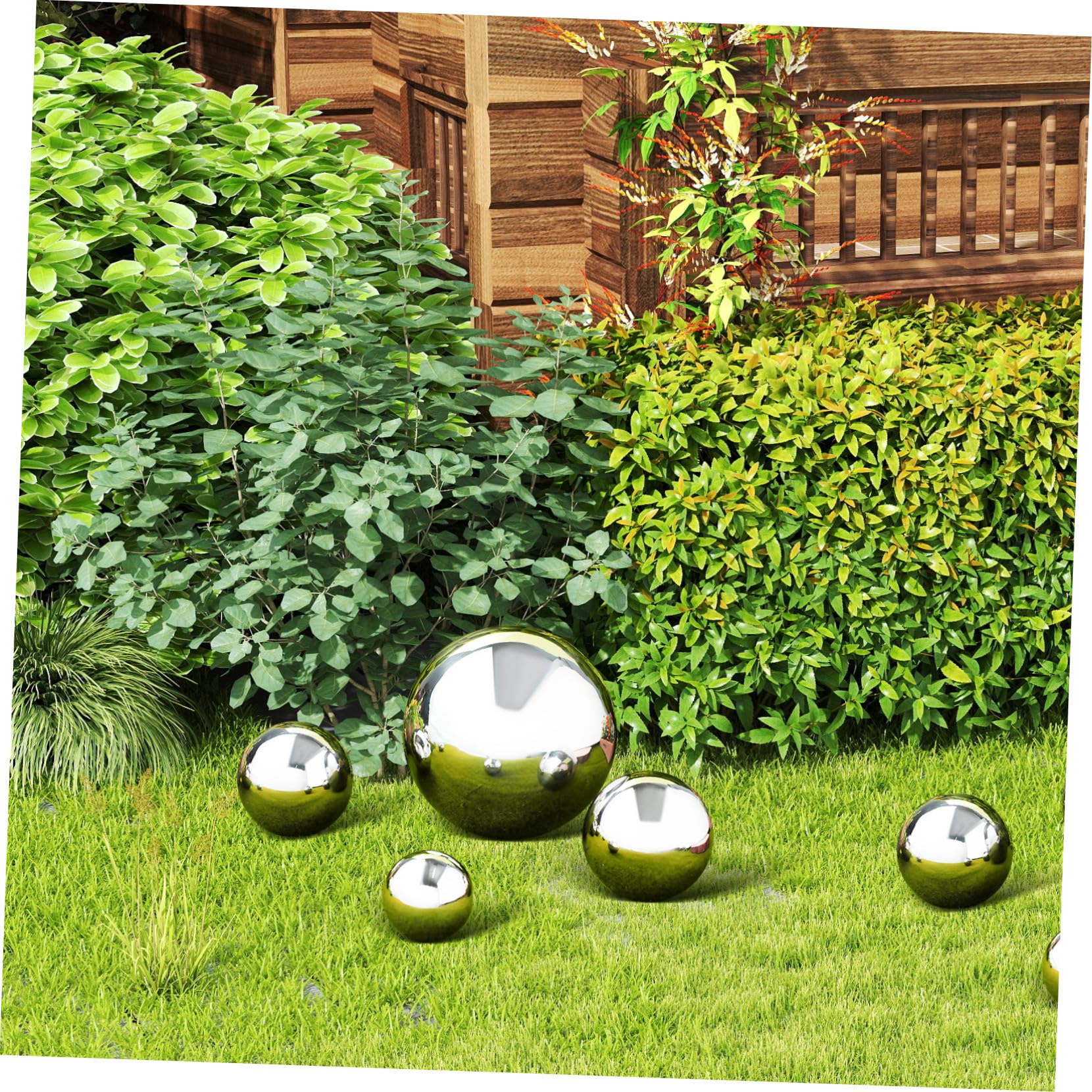6 Piezas Bolas de Jardín Reflectantes de Acero Inoxidable Acabados Espejo Pulido y Superficie sin Costuras Esferas Huecas para Decoración Exterior Estanques y Patios