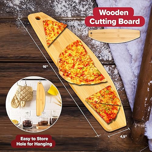 Miniatura 5 de Granitestone - Horno de pizza Piezano Kit de accesorios de 3 piezas Viene con rueda cortadora de pizza, espátula de servir y rebanadora de pizza de