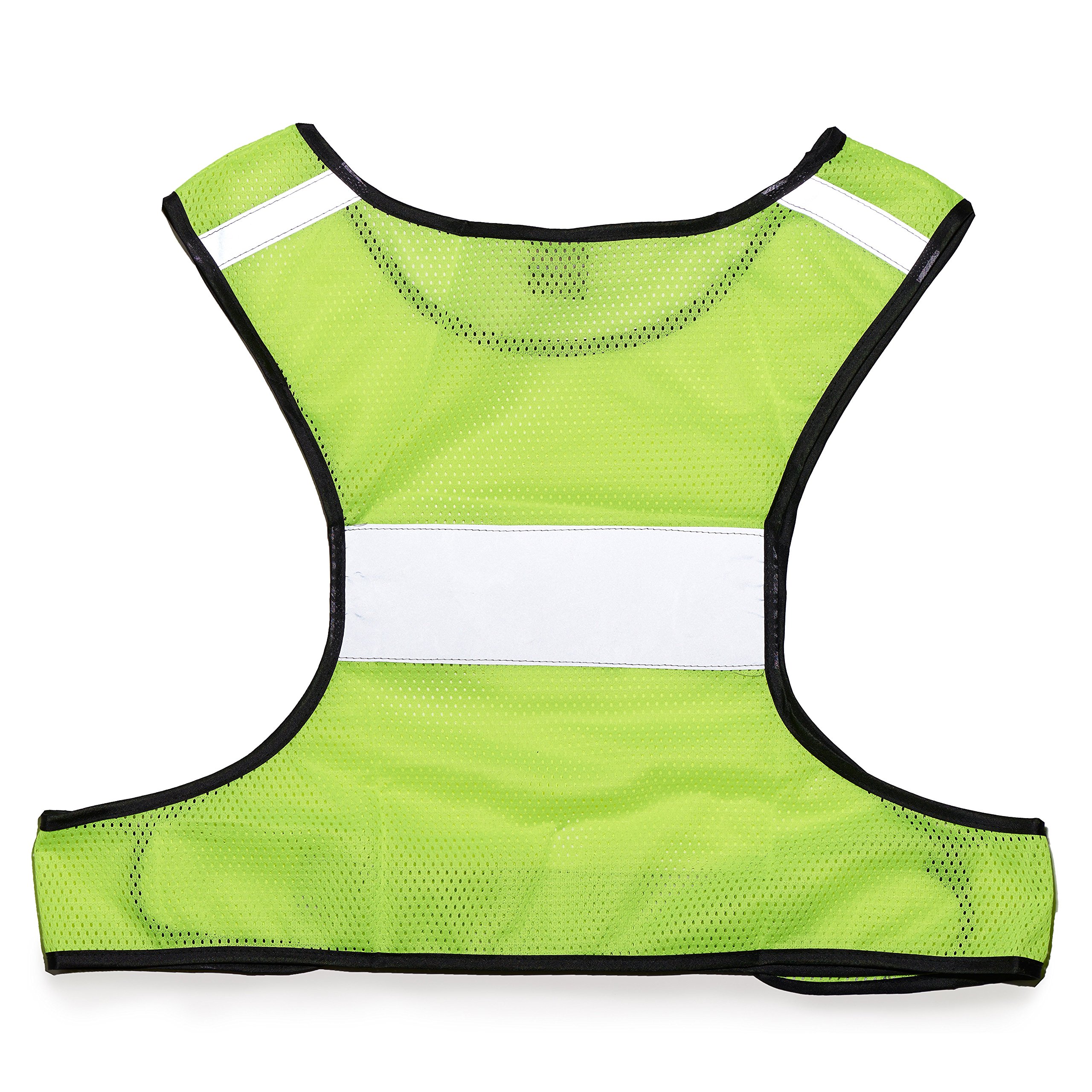 LW Reflective Running Vest Biking Cycling Walking Yellow Safety with Bonus Reflective Sticker (S/M)