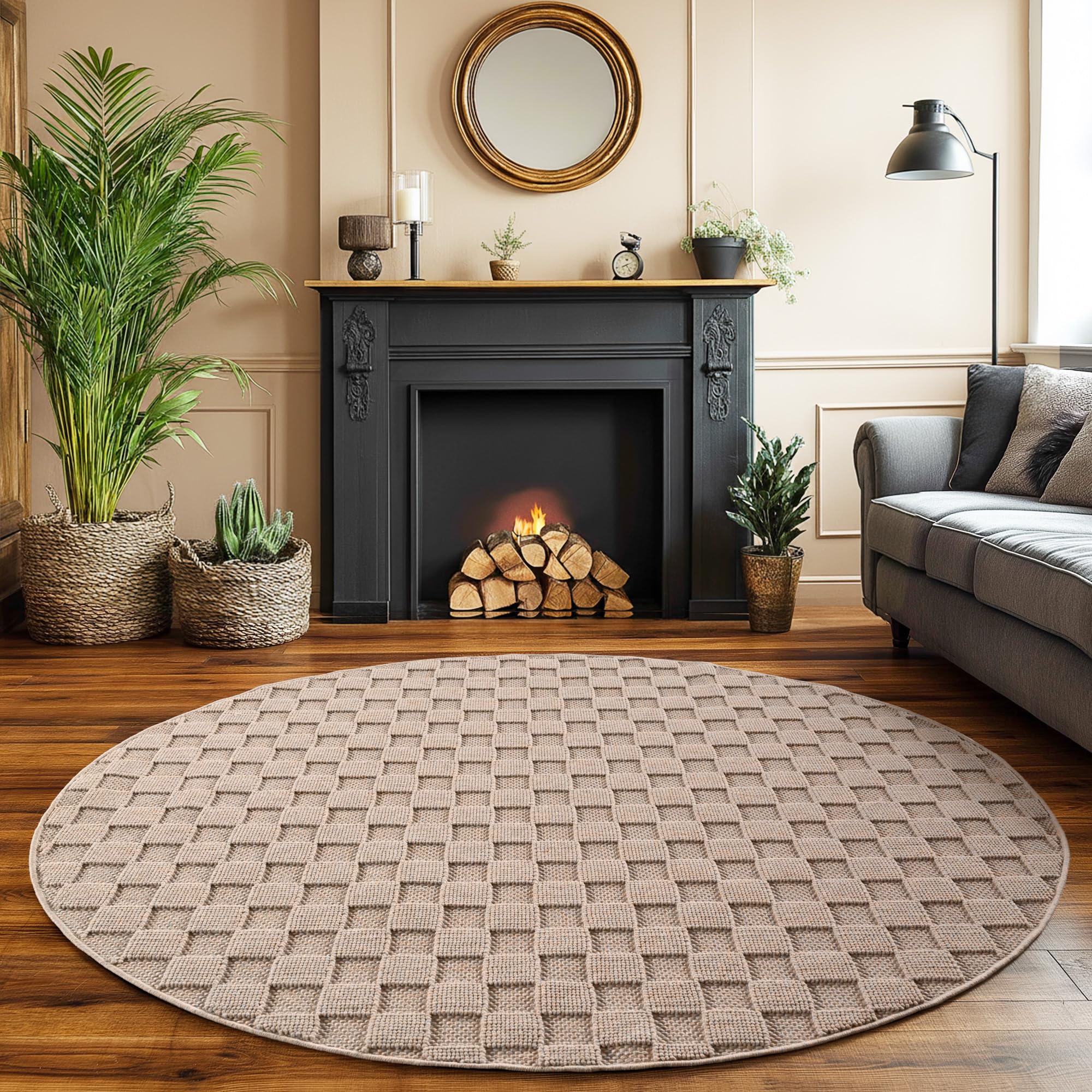 SIMPEX Teppich Bouclé Schlingenflor Skandi Stil Modern Superweich Robust Pflegeleicht für Wohnzimmer Sofabereich Esszimmer Schlafzimmer Küche