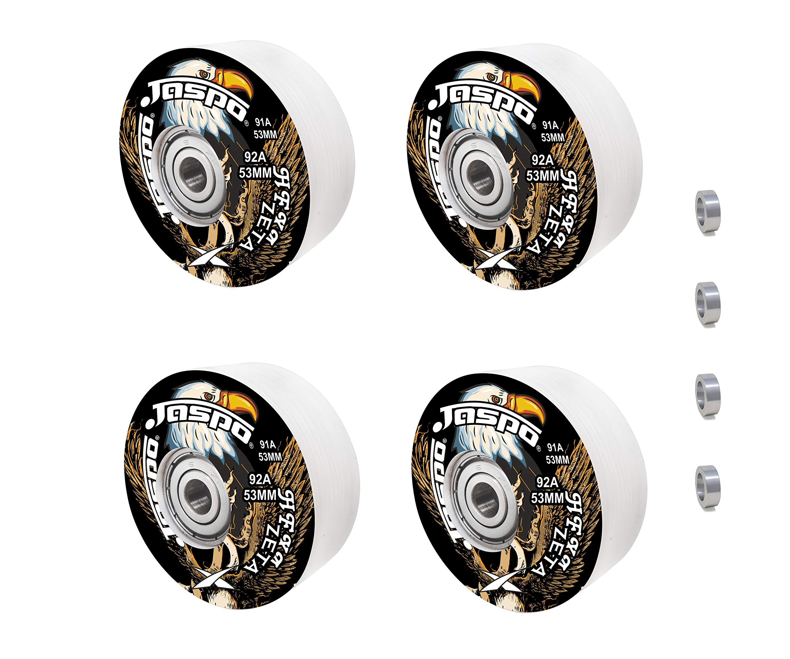 jaspo Polyurethane Hexa Pu Wheels With Bearing 53 Mm And Spacers For Skateboard And Roller Skates (Multi Color) - Pack Of 4-image-31