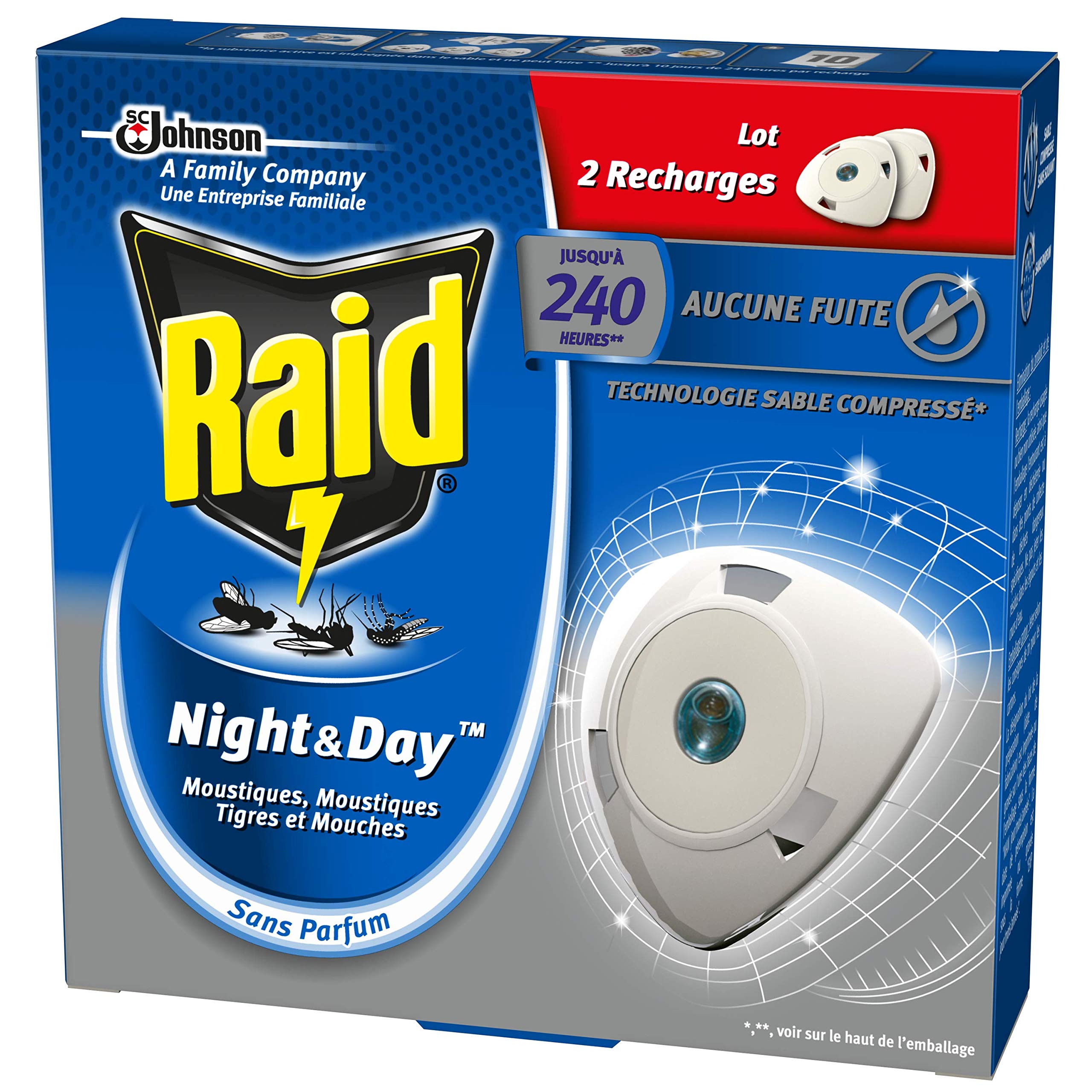 Raid Night & Day Ricarica Antinsetti - 2 Pezzi Contro Mosche, Zanzare E Formiche - 3