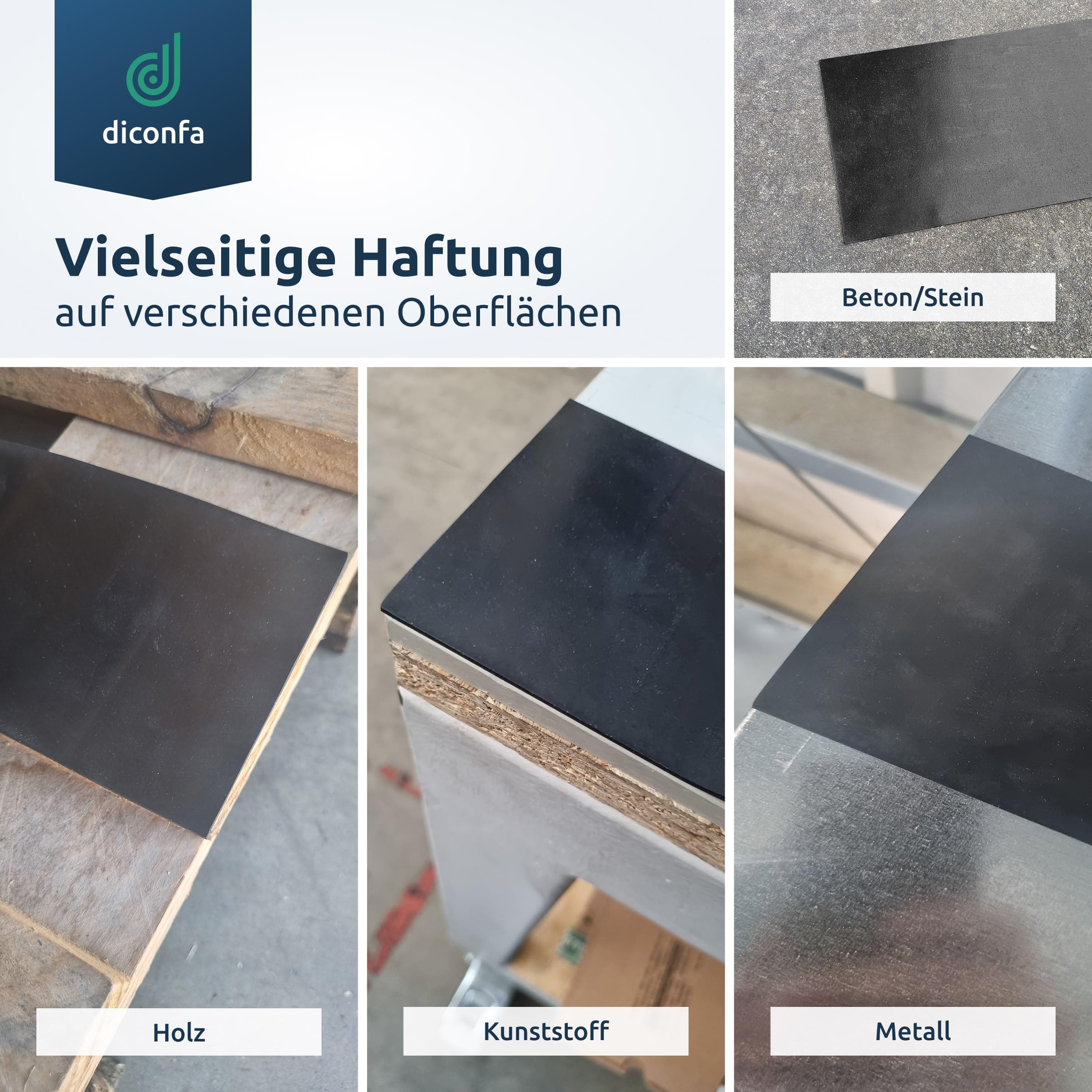 Diconfa Bande De Caoutchouc AUTOCOLLANTE 60mm 6cm De Large - ÉPAISSEUR