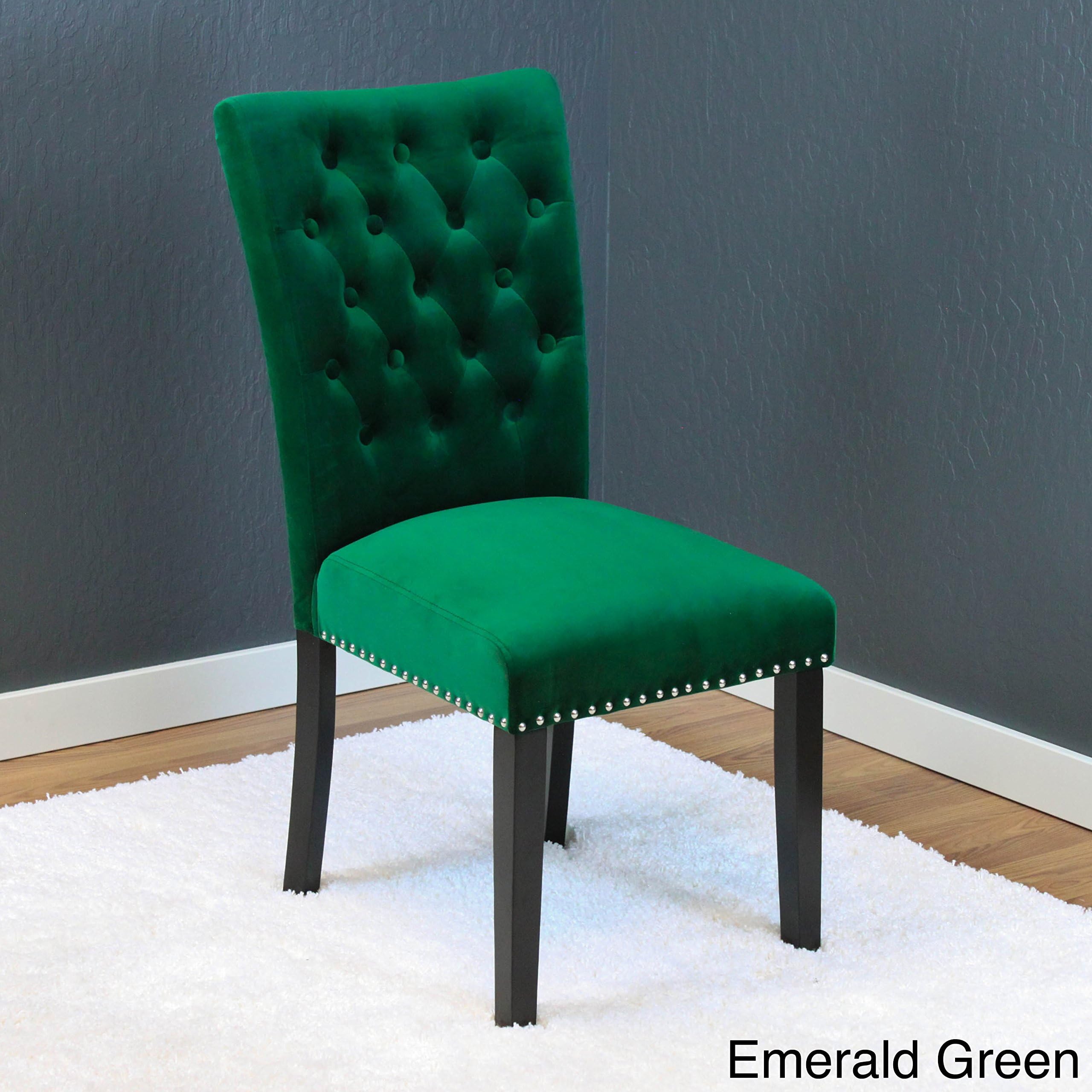 Monsoon Markelo Tufted Velvet Dining Chairs (Set of 2) Emerald Green