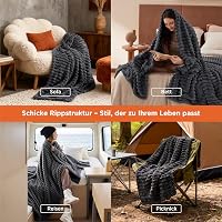 BEDSURE Puha Flanel Takaró 150x200cm Sötétszürke Kanapé és Ágy Pléd 4