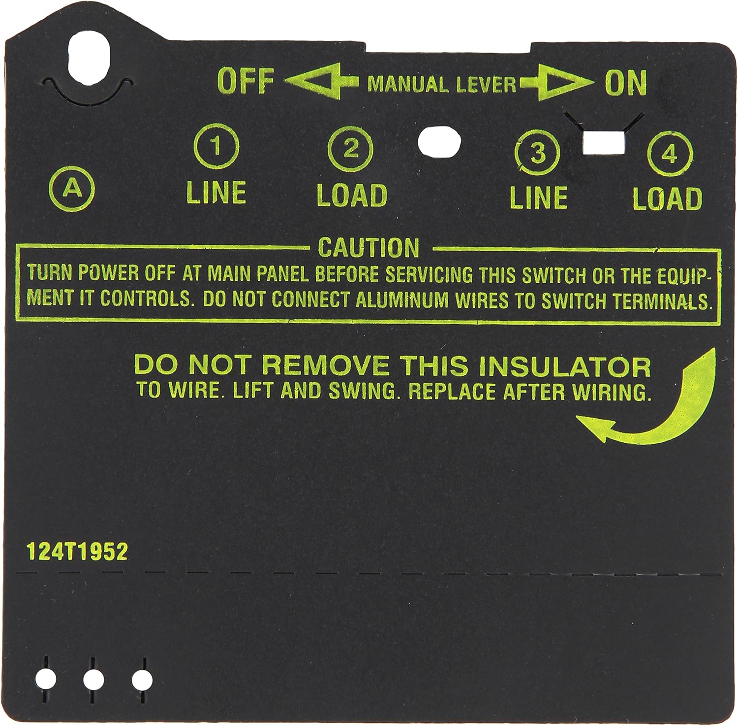 Intermatic Insulator for DoublePole Timer Switches, Item 124T1952 for