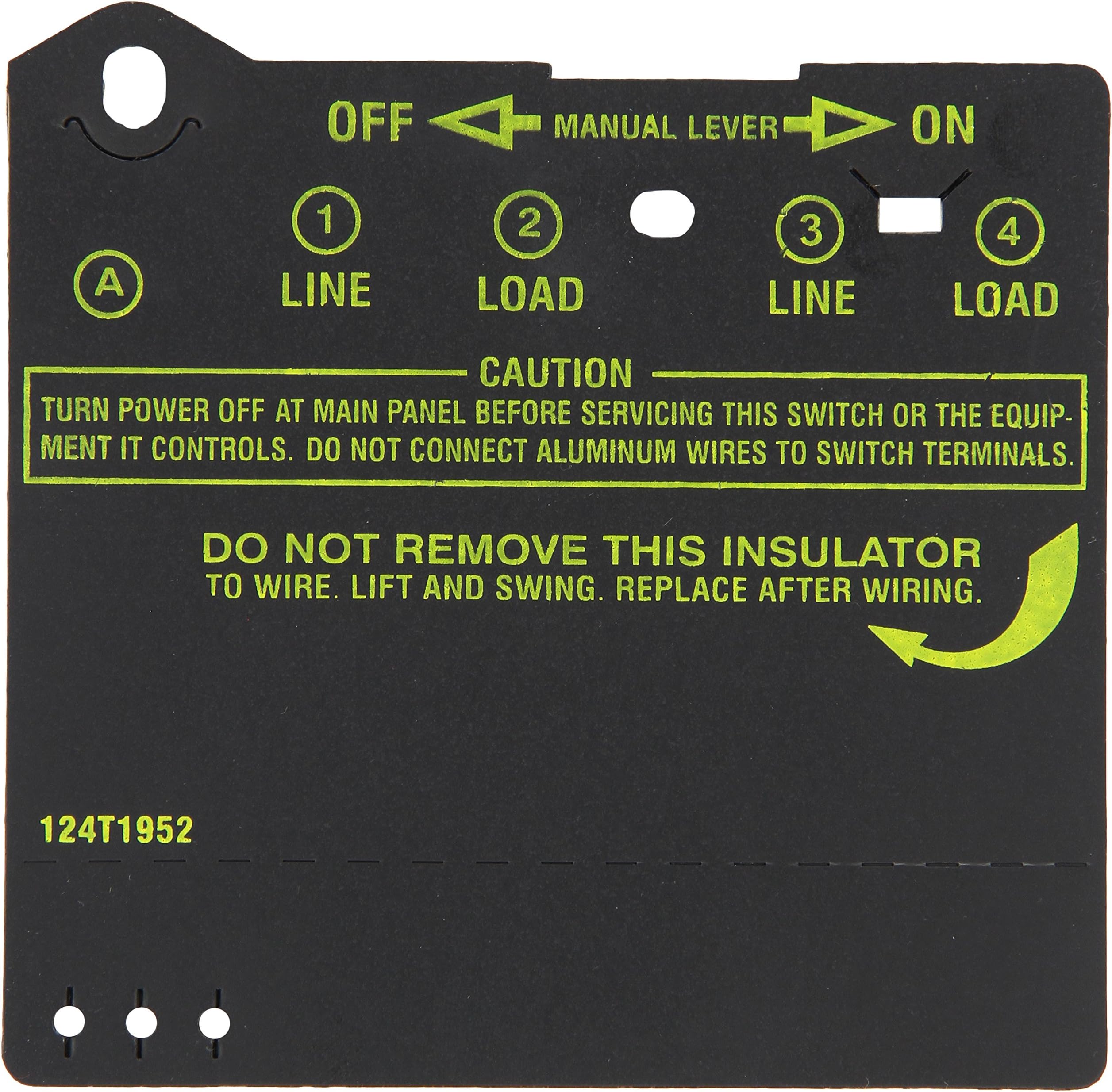 IntermaticInsulator for Double-Pole Timer Switches, Item # 124T1952 for use in T100 Series Intermatic Timers (T103, T104, T105, T173, T174, T175, T176, T185, WH40), Timer Controls Accessories