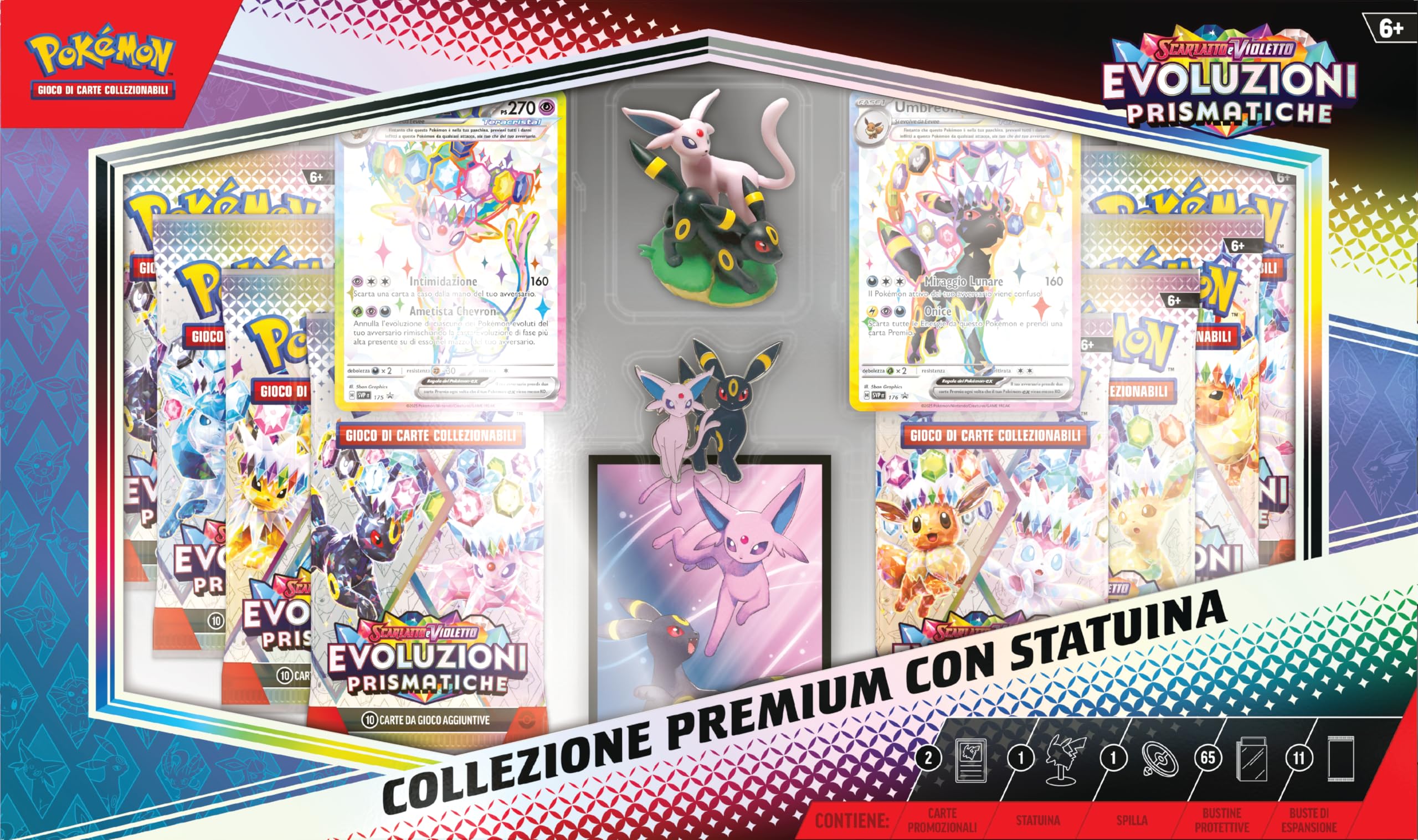 Pokémon Mini-boîte Umbreon – 2 Boosters Évolutions Prismatiques + Pièce Eevee (Scarlatto/Violetto)