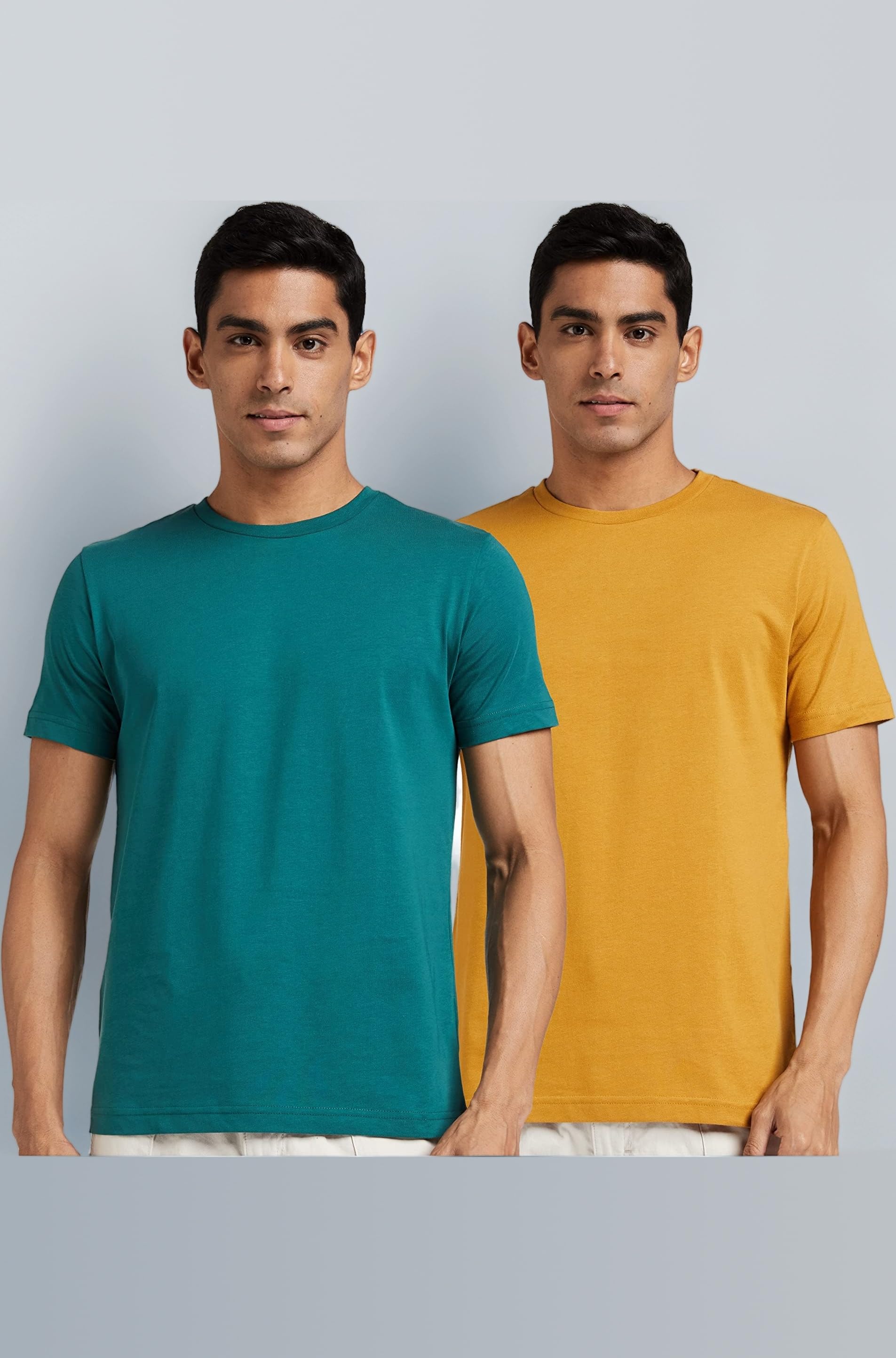 Men's Solid Cotton T Shirt | Round Neck | Half Sleeve | Plain-Regular Fit (Available in Plus Sizes)
