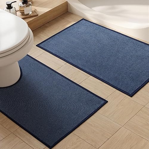 Miniatura 25 de YIHOUSE Tapete de baño antideslizante, absorbente, de secado rápido, para el suelo del baño, delgado, para debajo de la puerta, lavable de pelo bajo