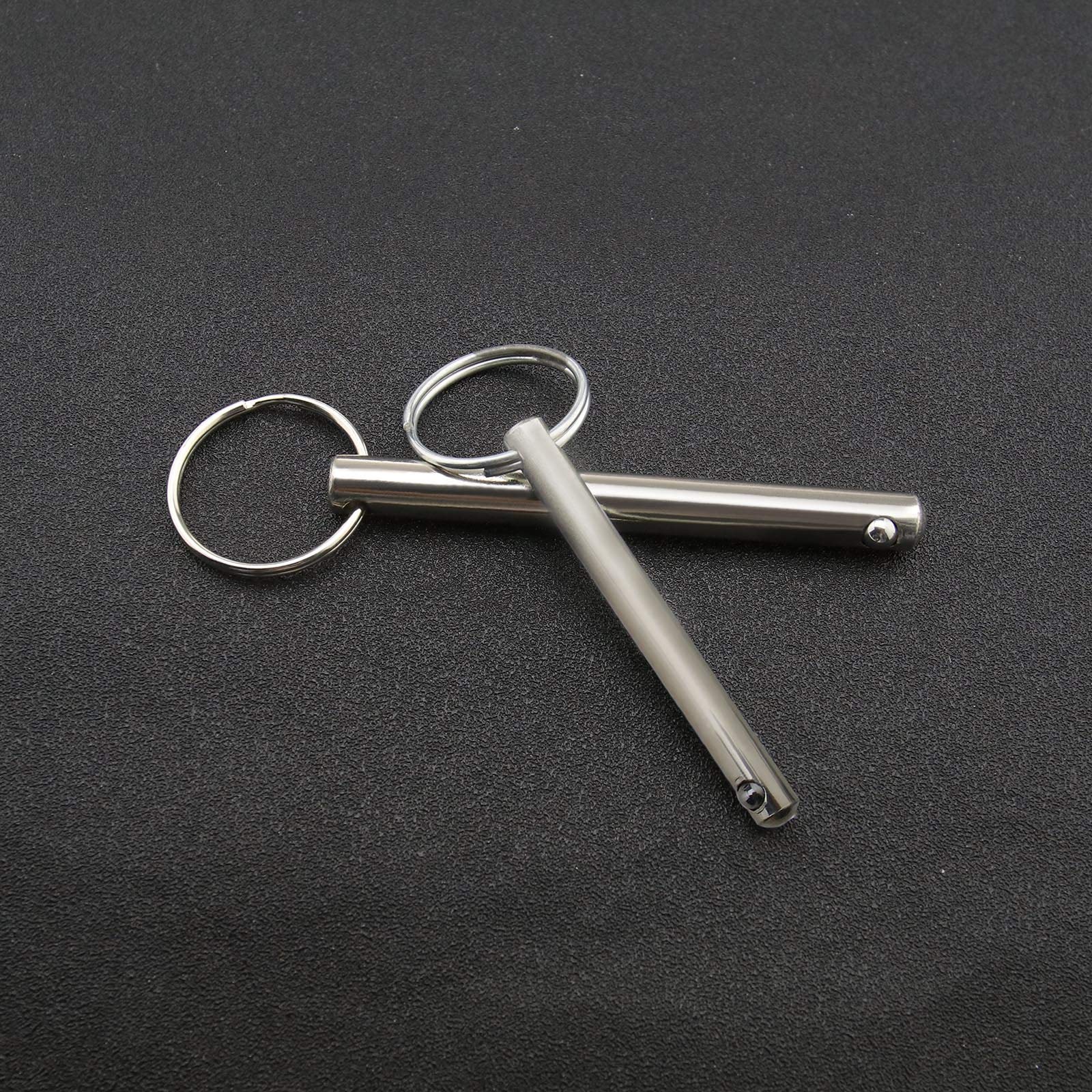 4 perni a sgancio rapido con estremità a sfera caricata a molla, in acciaio al carbonio nichelato Bimini Top Pin - 6 x 60 mm e 8 x 78 mm