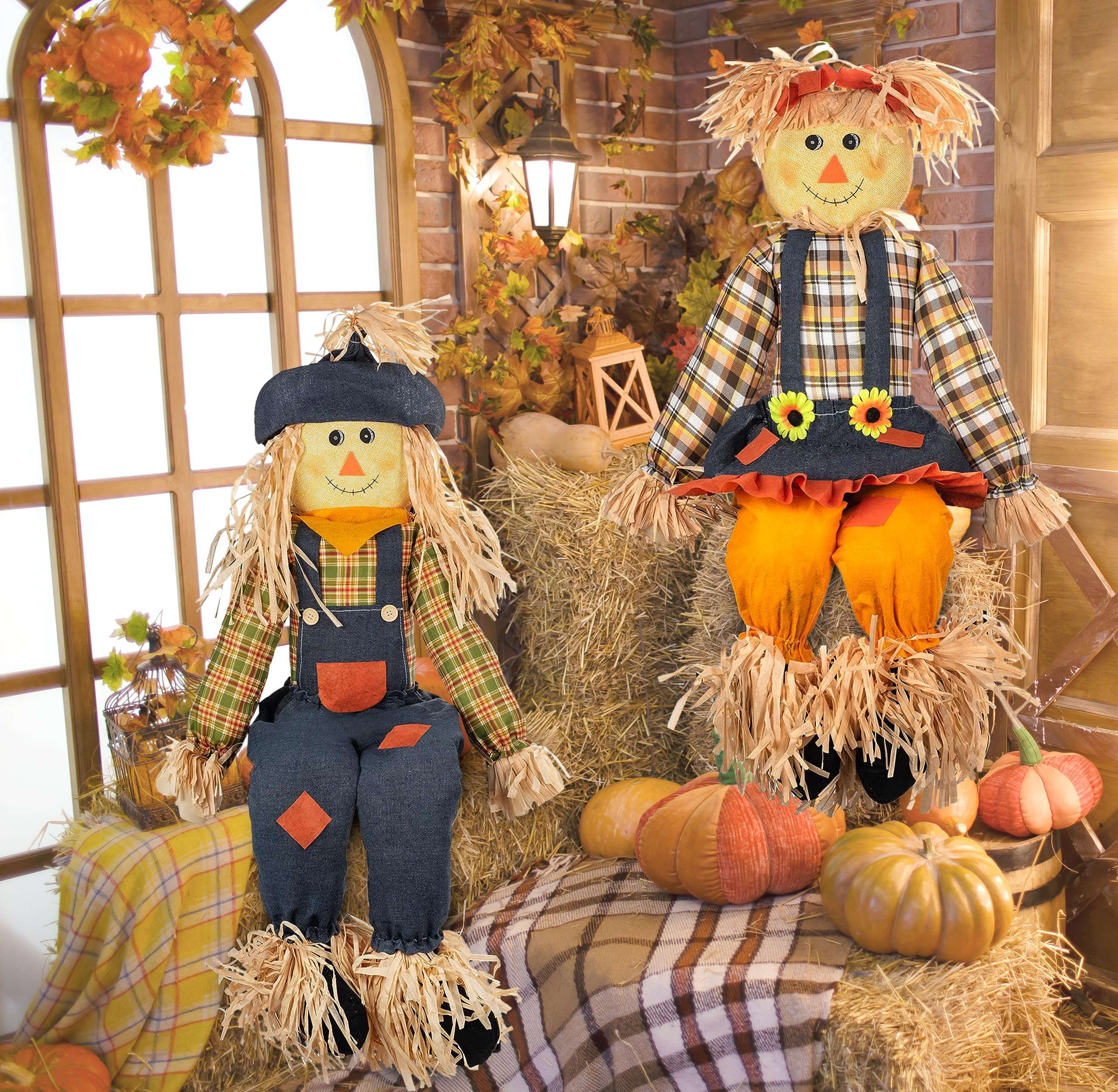 Panier De Récolte De Thanksgiving – Épouvantails, Panier De Thanksgiving, Chapeau De Paille, Nain De Paille, Panier à Bonbons | Décoration D'automne En Peluche Faite à La Main, Paniers à Fruits