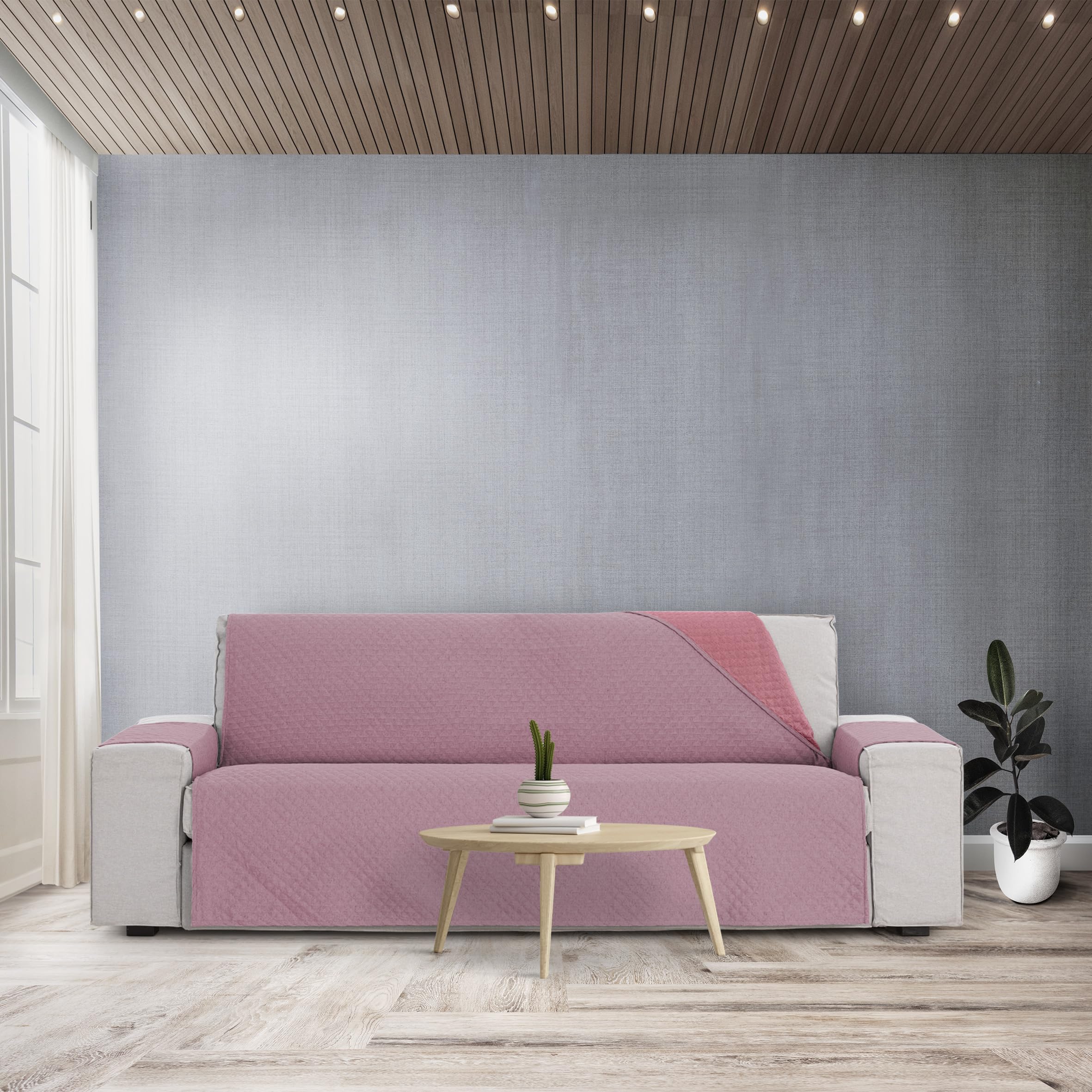 Eysa Argento 2-Seater Practical Sofa Cover Colour 12/Red, Red 12, 2 Seats - Image 3