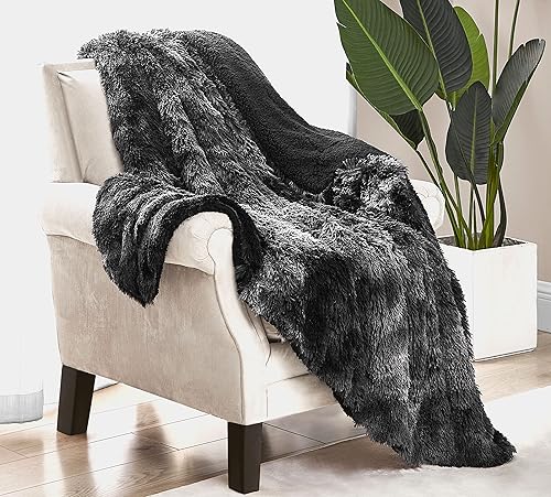 Manta suave y mullida de piel sintética, reversible, ligera, esponjosa, acogedora, de felpa, cómoda, de microfibra Sherpa para sofá o cama, como