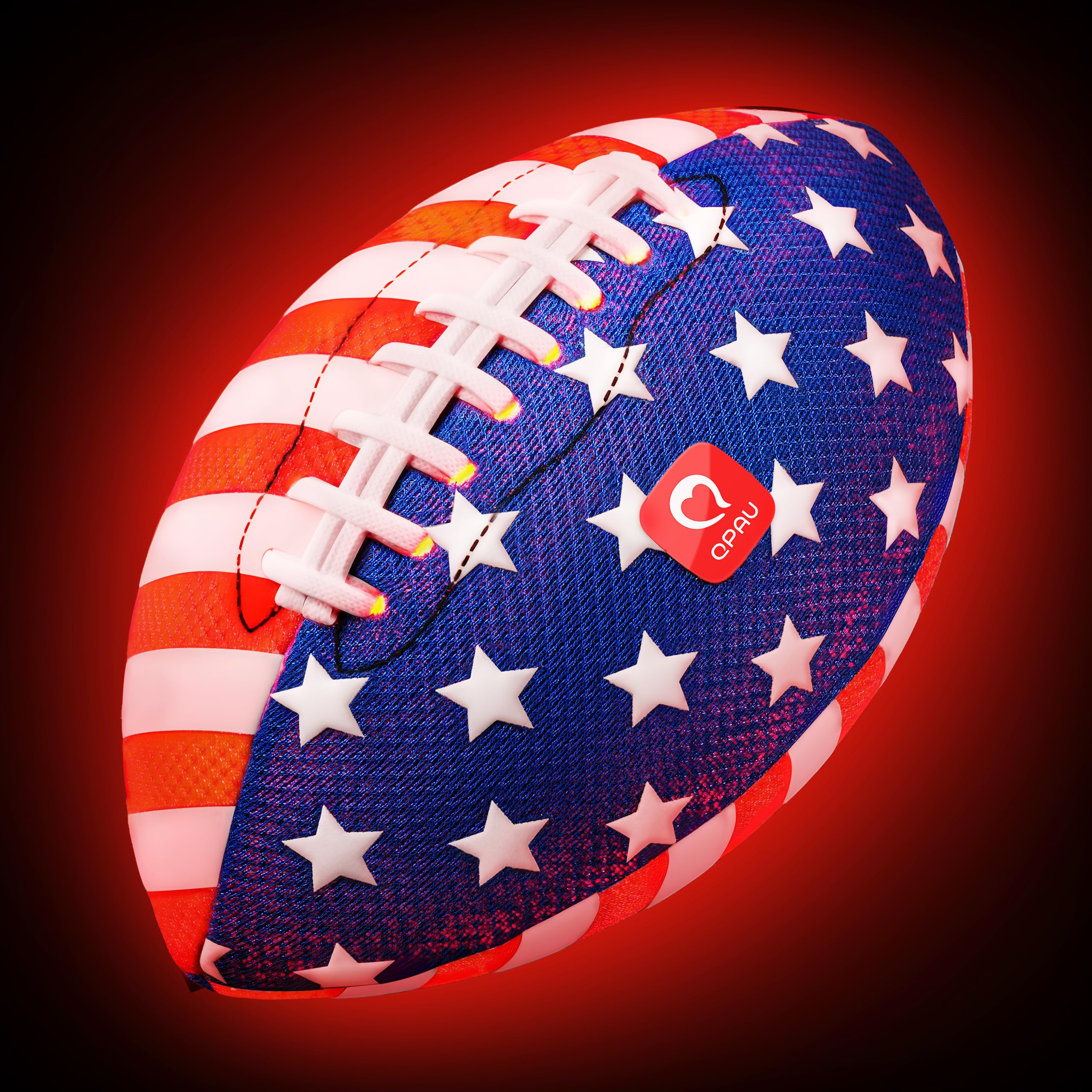 QPAU 9" Glow in The Dark Football (Size 3, 1 Pack), Light Up Youth Football with Pump & Batteries, Outdoor Toys & Games for Boys Girls, Birthday Gifts for Kids and Teens