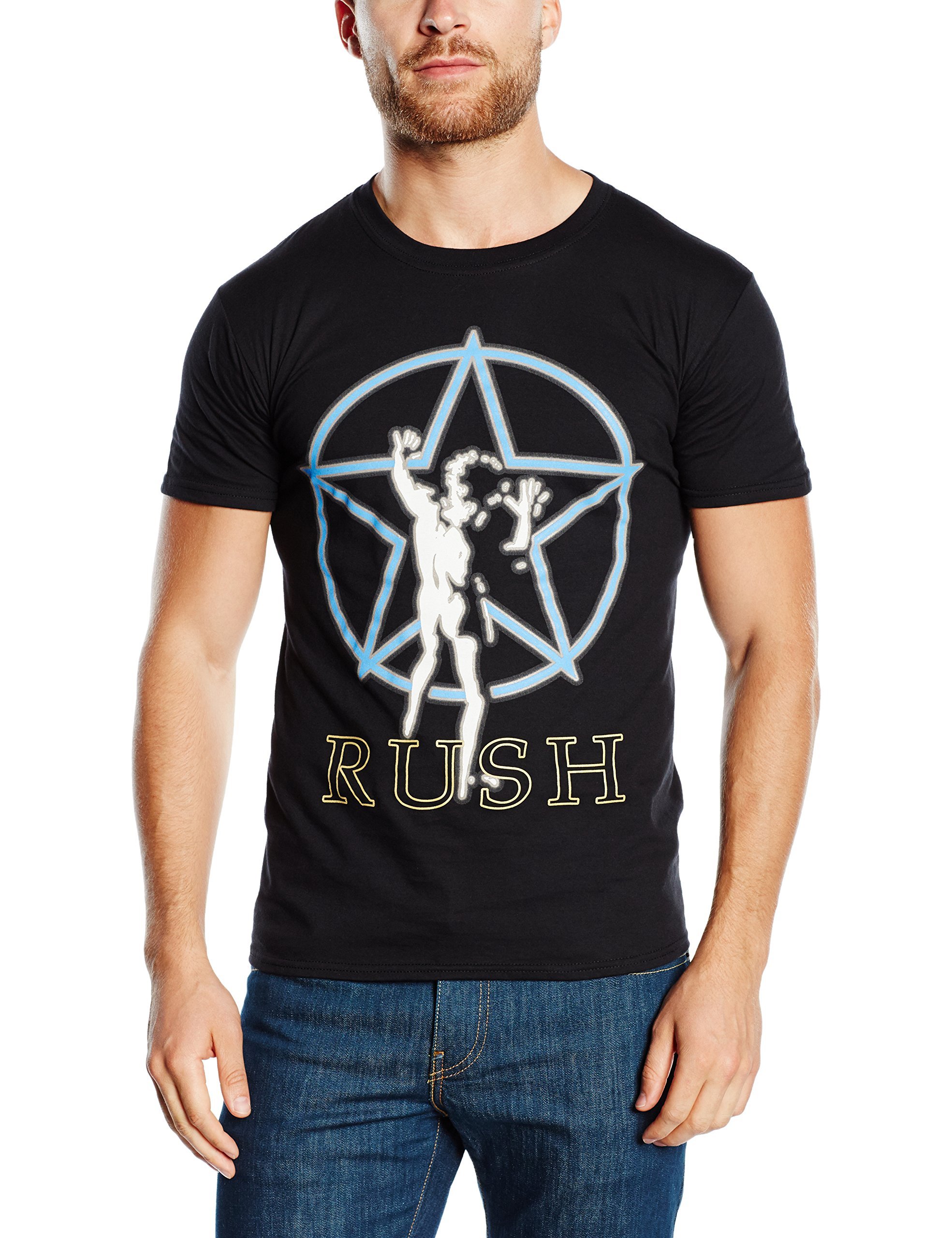Rush Starman Glow Black M 100% Cotton Crew Neck Short-Sleeved T-Shirt