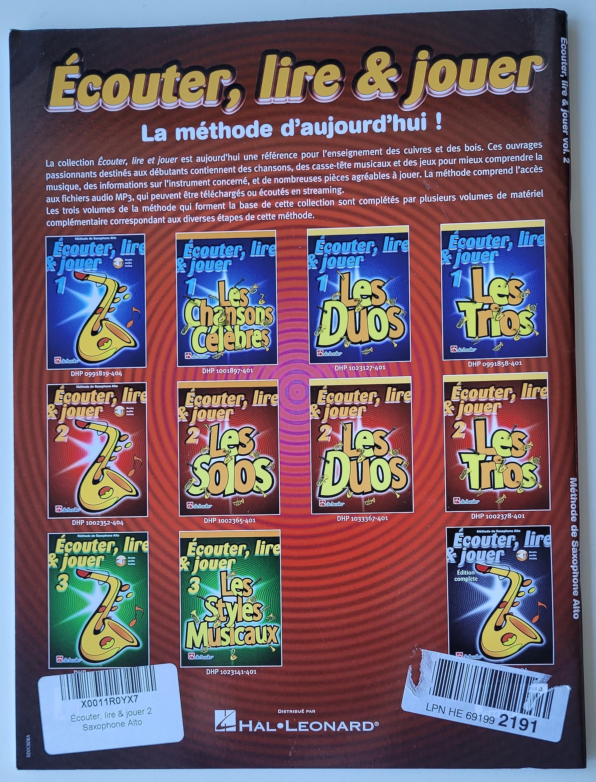 Écouter, Lire & Jouer 2 Saxophone Alto + Online-Audio - ISBN 9789043161596 + Chiffon de nettoyage en microfibre pour saxophon