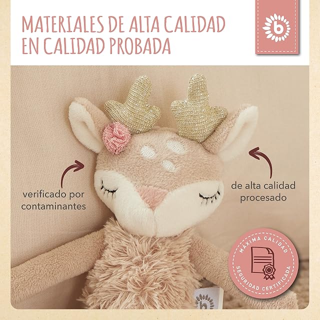 Foto 5 de 7 de Bieco Peluche de ciervo con sonajero, aprox. 22 cm