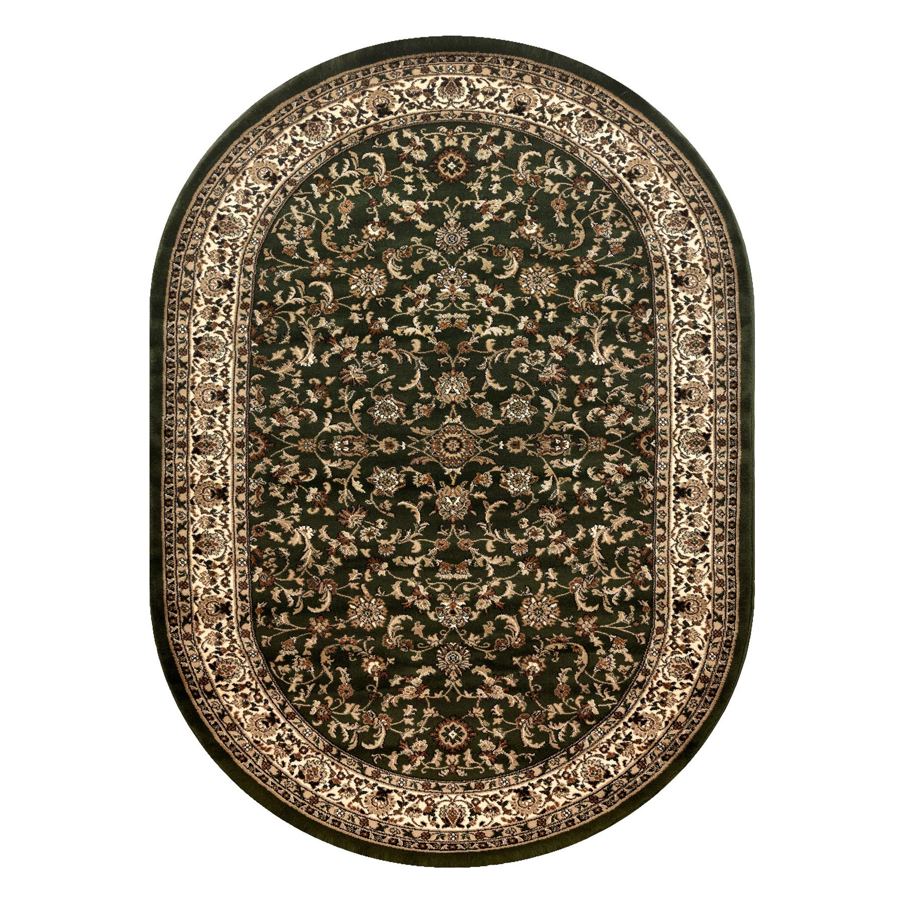rugsx Tapis Royal Classique, Traditionnel, pour la Chambre, Le Salon, la Chambre à Coucher, de Haute qualité, ADR 1745 Vert, Ovale 200x290 cm