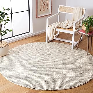 14 Living Room Carpet Ideas for Warm Comfortable Everyday Style 70 SAFAVIEH Natura Collection Area Rug - 6' Round, Beige & Ivory Handmade W...