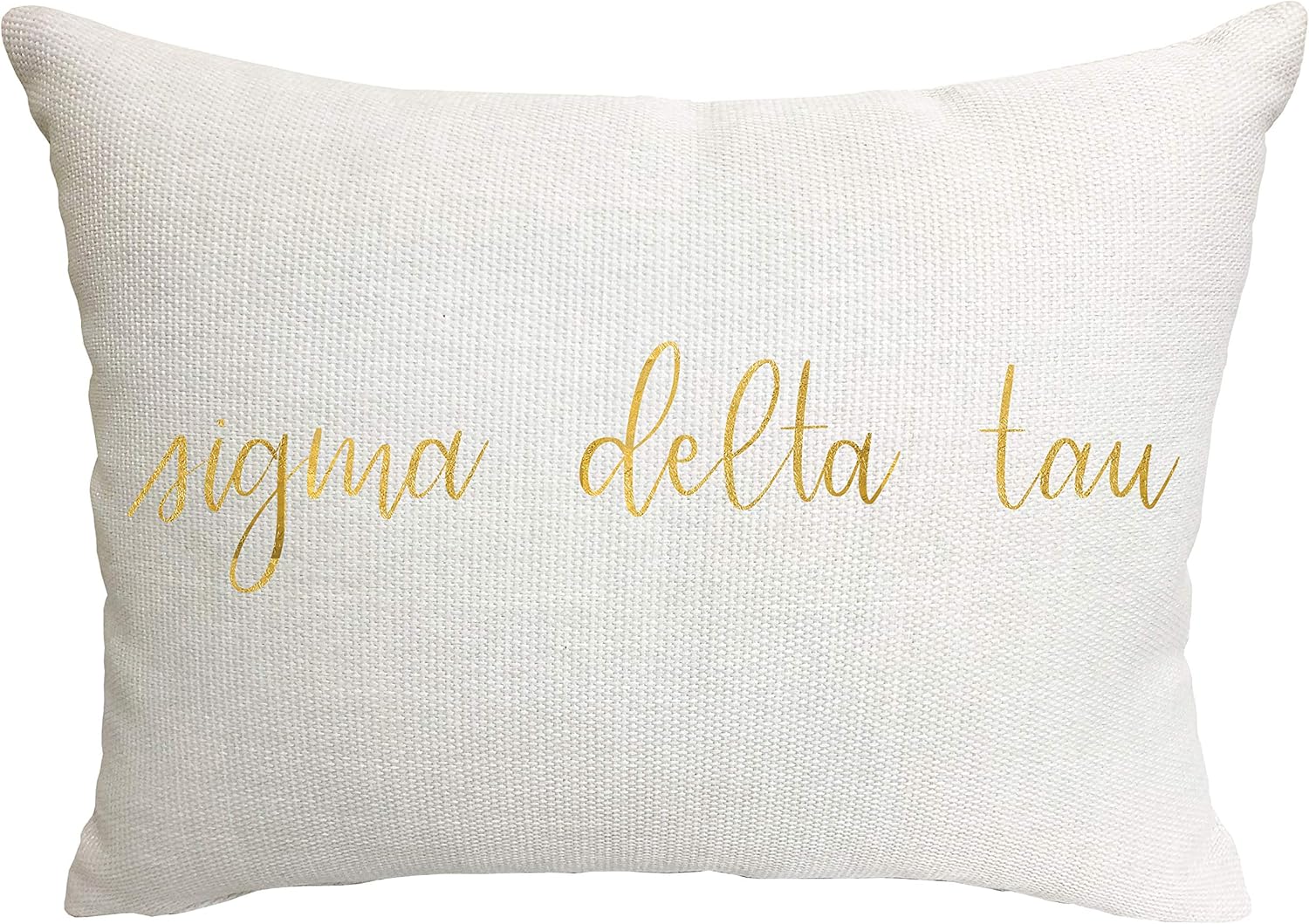 Sorority Shop Sigma Delta Tau Pillow – Gold Script Design, 12" x 16" Lumbar Pillow Sorority