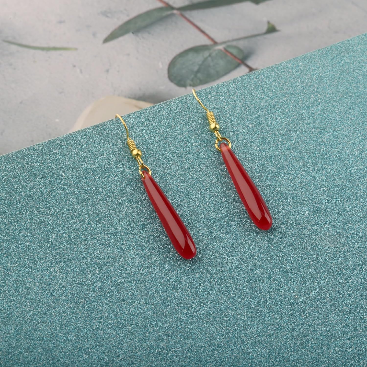 CENWA Red Long Drop Earrings Anime Cosplay Jewelry Gift for Women - Image 4