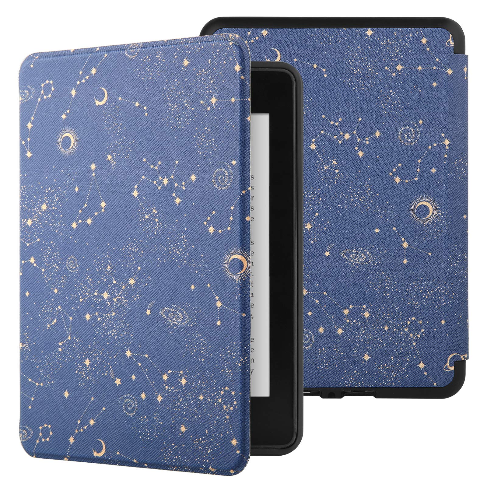 SwooK Magnetic Flip Cover case for Old Kindle Paperwhite 1 2 3 7th Gen Generation Released in 2012 2013 2014 2015 2016 New 300 PPI Versions 6" inch Display Flip Cover Case Shell (Blue Constellation)