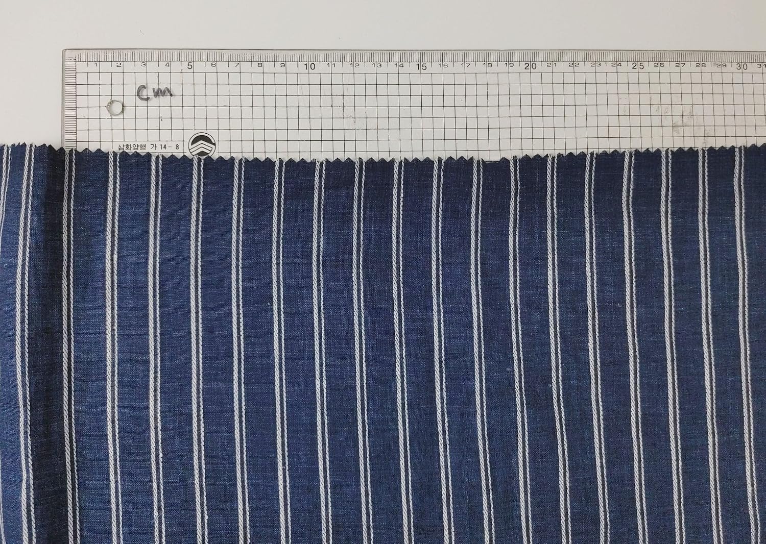 Dobby Stripe Elegance in 100% Linen Fabric 6523 Navy