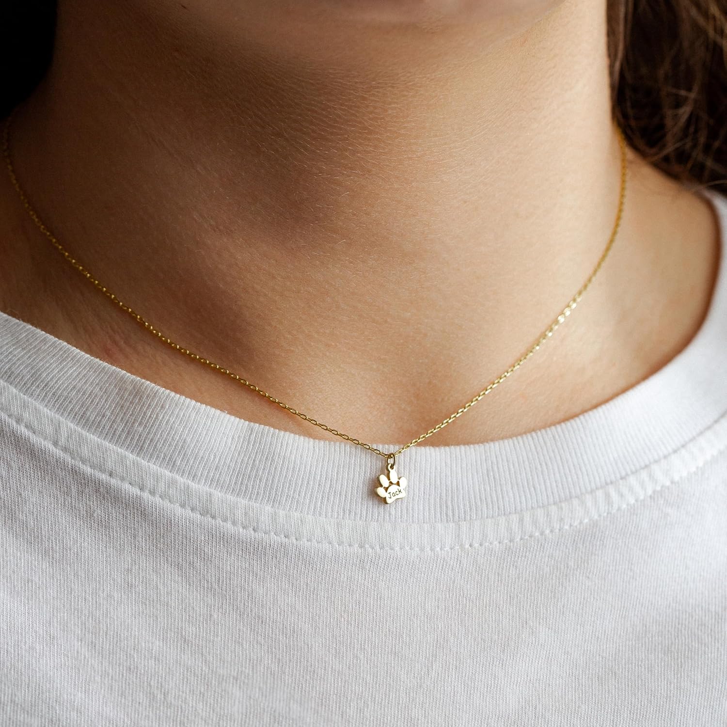 Custom Engraved Paw Print Necklace – 925 Sterling Silver or Gold, Personalized Memorial Jewelry, Thoughtful Gift for Pet Lovers, Unique Charm Keepsake, Christmas Gift