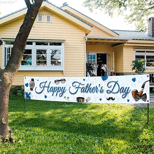 Miniatura 9 de XtraLarge - Cartel para patio, feliz día del padre, 120 x 20 pulgadas, pancarta azul feliz día del padre, decoración para el día del padre,