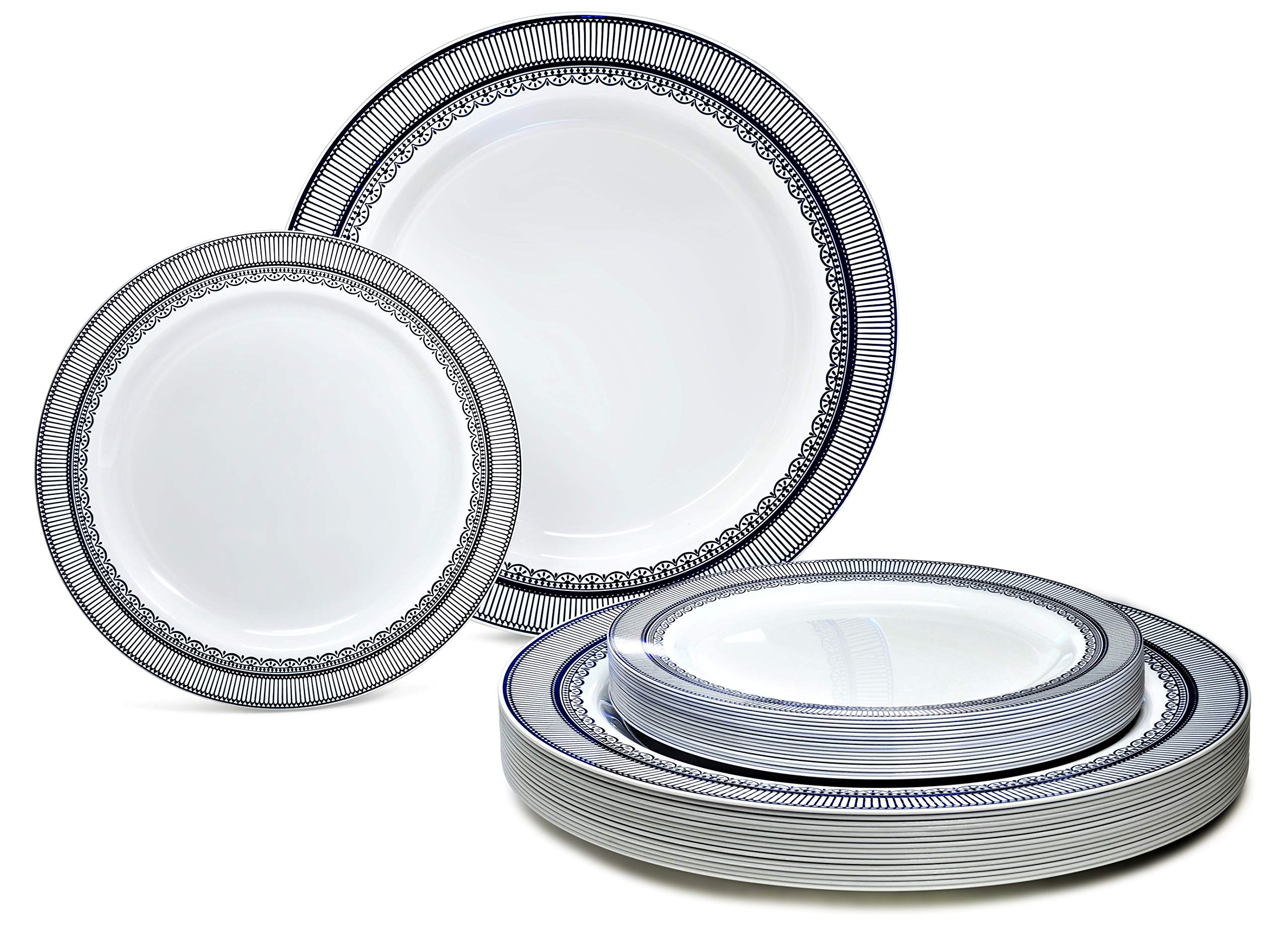 Blue & Gold Disposable Plates - 50 Piece Set -13