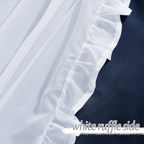 Vista 103 de PONY DANCE Cortinas decorativas para niñas, cortinas decorativas para niños, cortina de doble capa con volantes, superposición para oscurecer