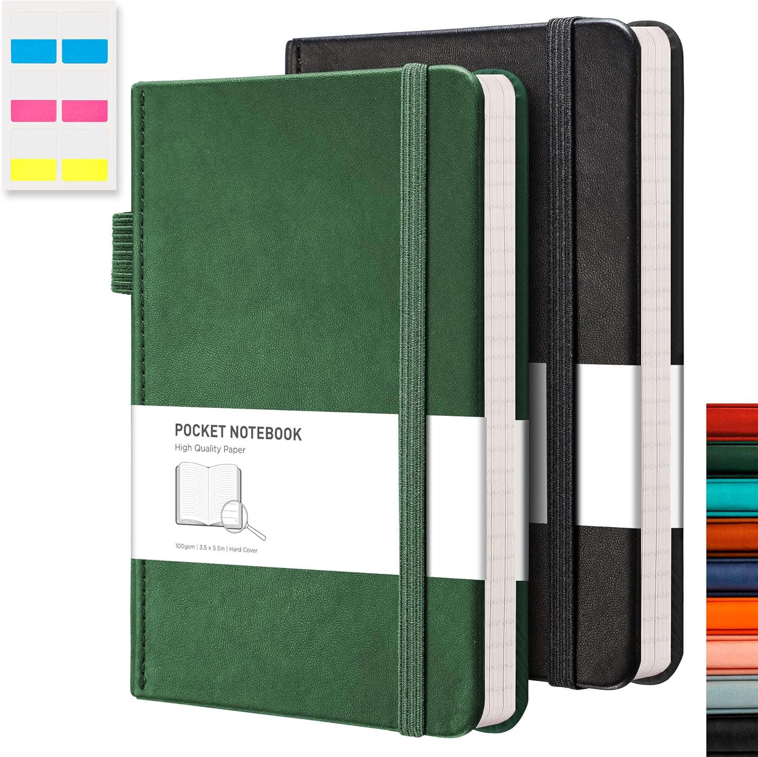 RETTACY Pocket Notebook A6 Mini Notepad 2 Pack Small Hardcover Journal