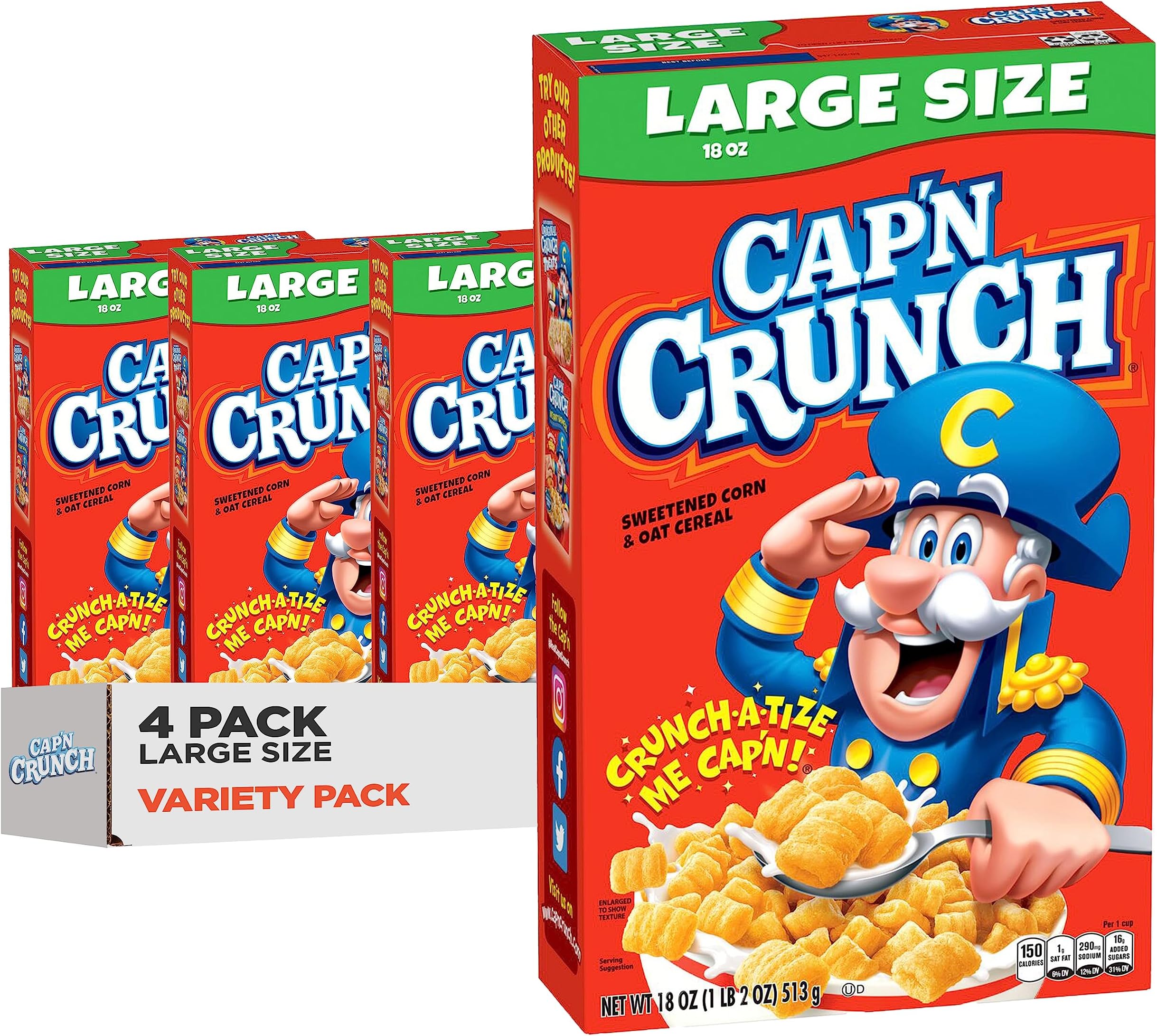Cereal, Original, 18 oz Large Size Boxes (4 Pack)