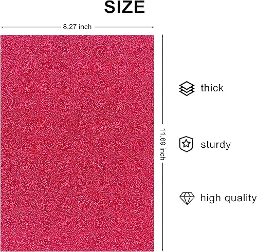 Miniatura 3 de YZH Crafts - Papel de cartulina con purpurina, sin desprendimiento, papel para manualidades y proyectos de bricolaje, papel brillante para hacer