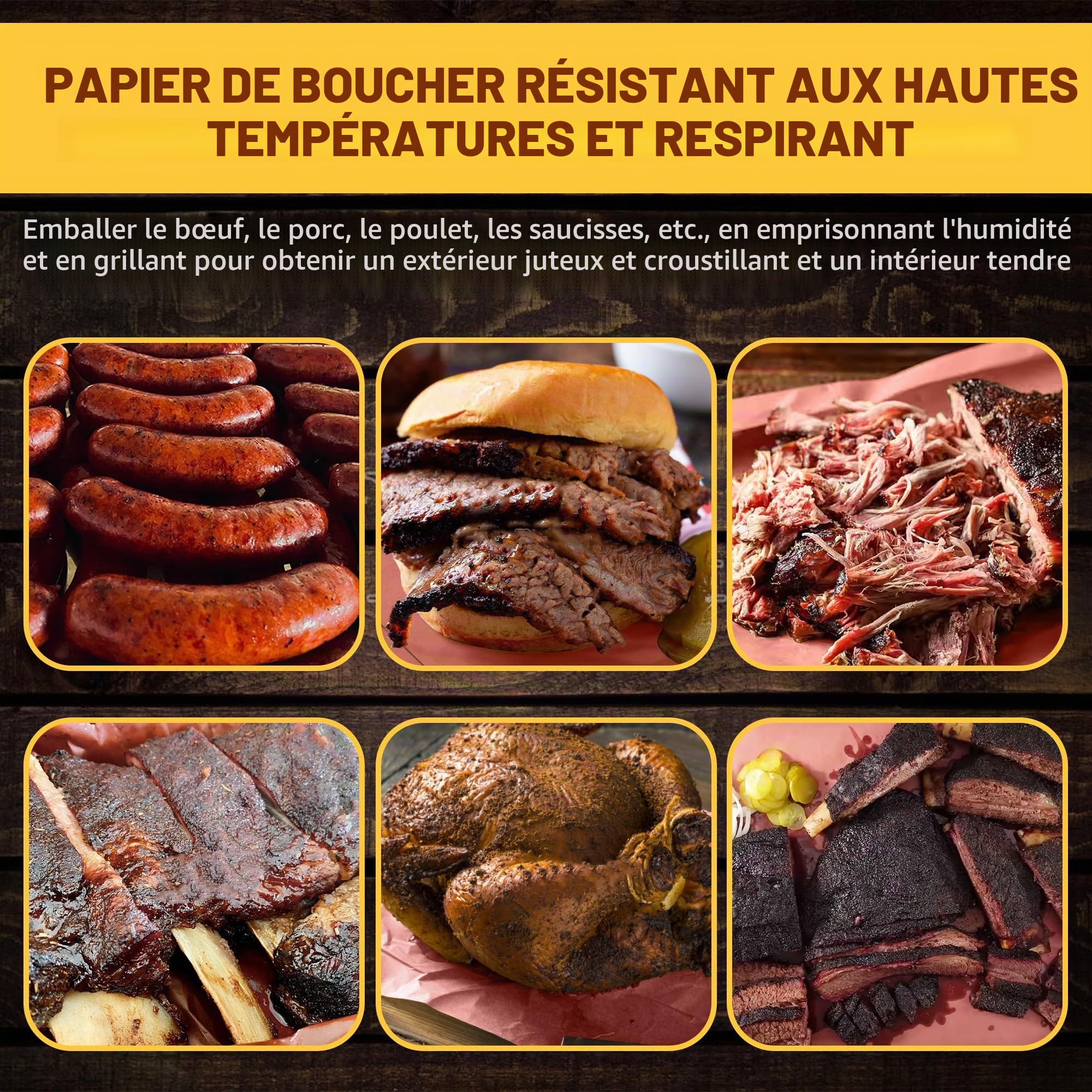 Rouleau de papier boucher rose pour barbecue - 45 cm x 10 m - Rouleau de papier kraft - Pour fumoir - Pour barbecue - Fumoir - Poisson - Viande